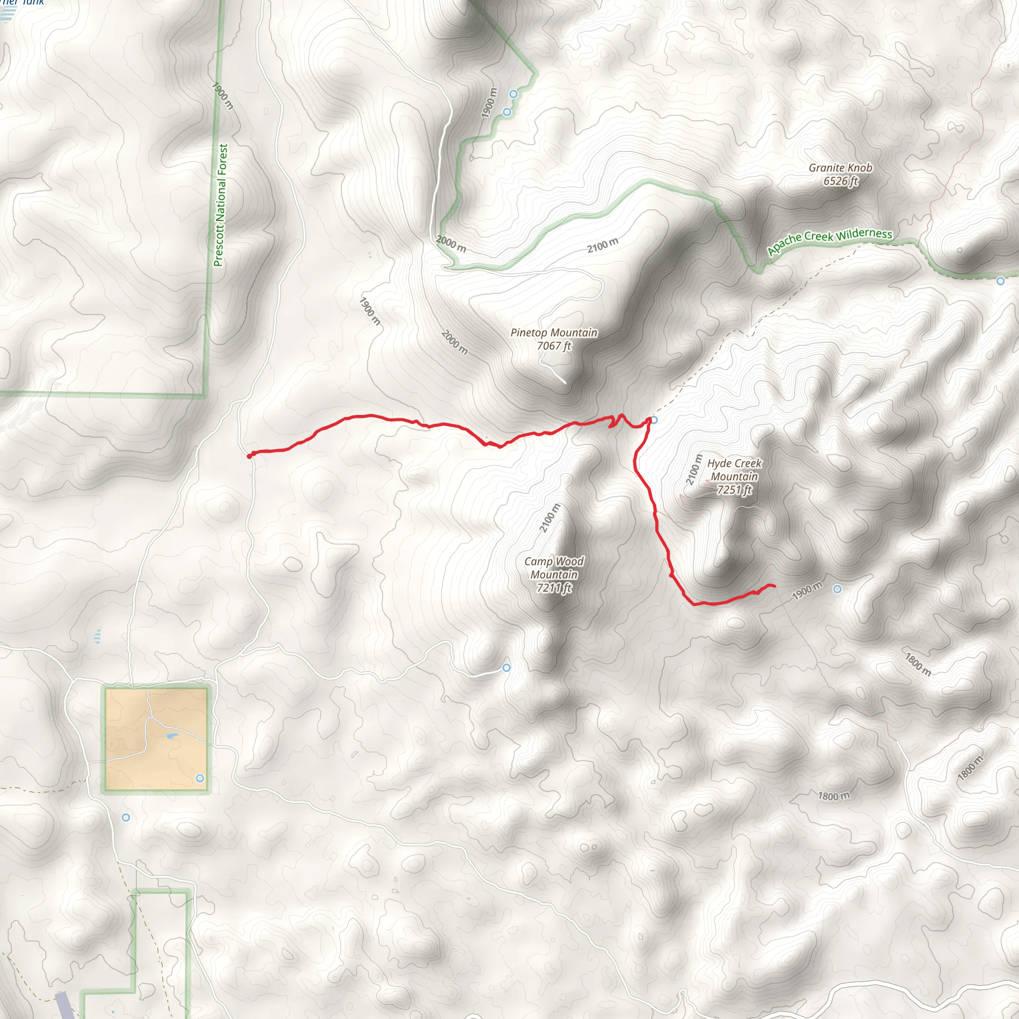 Grapevine Springs via 7 Up to Hyde Mountain Trail mobile static map