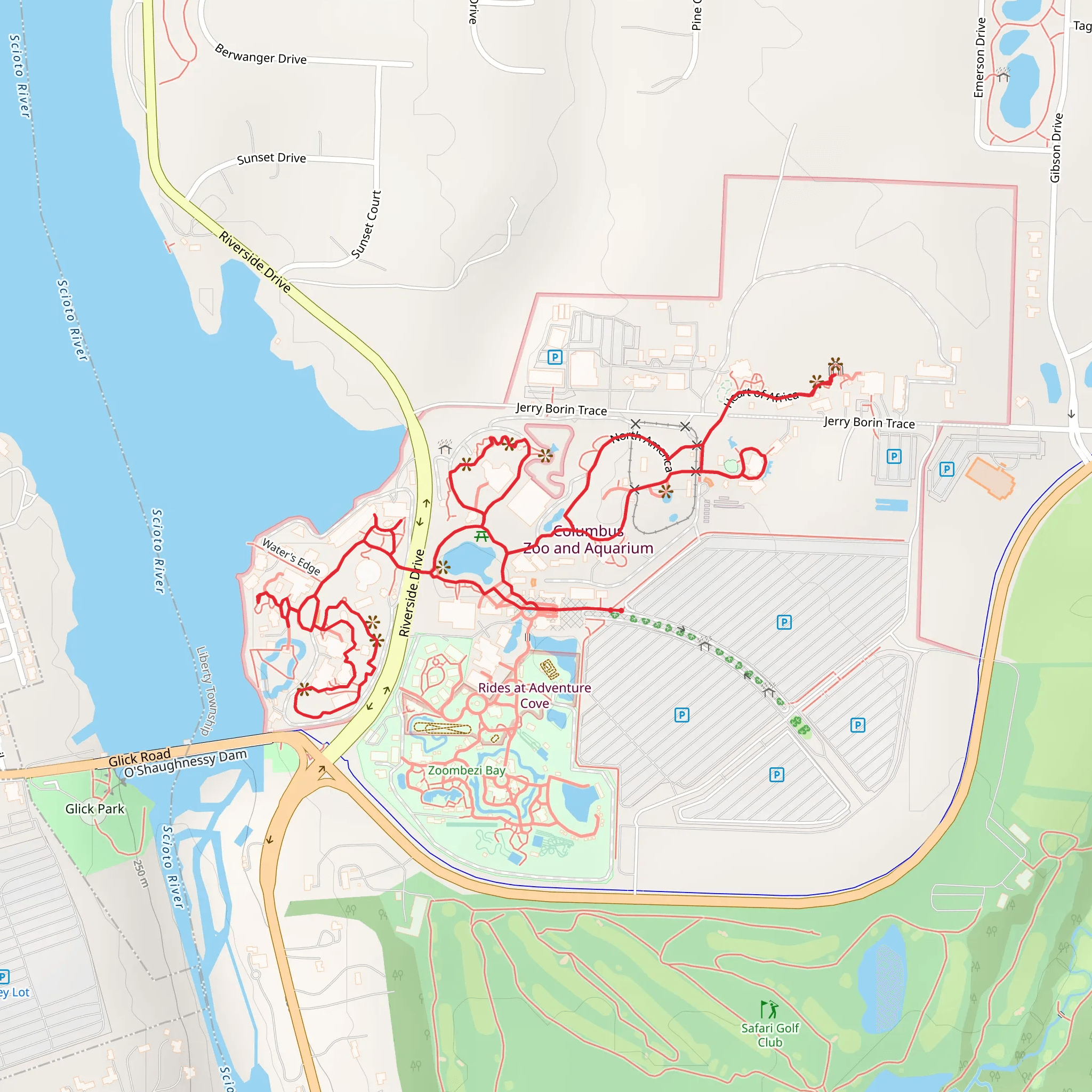 Conservation Lake, North America, Heart of America and Congo Expedition Loop mobile static map