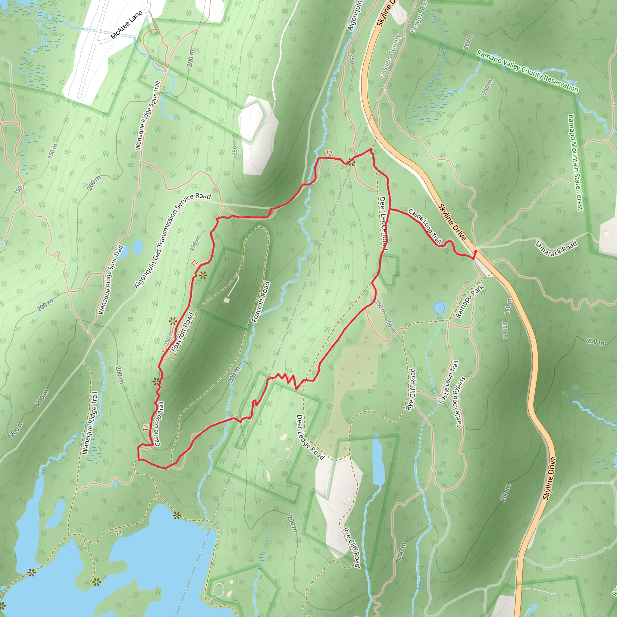 Cannonball and Castle Loop Trail mobile static map
