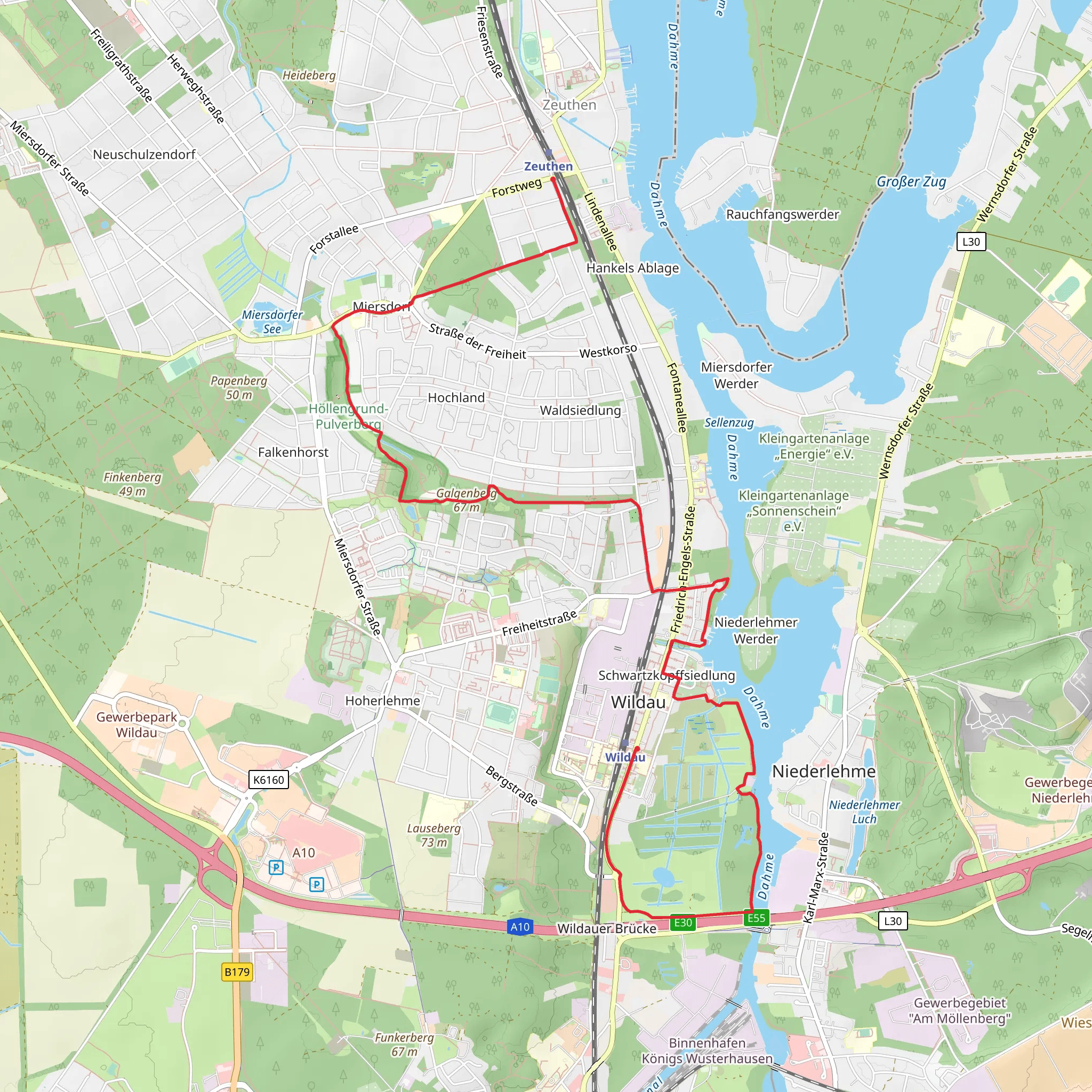 Dahme via Fontanewanderweg mobile static map