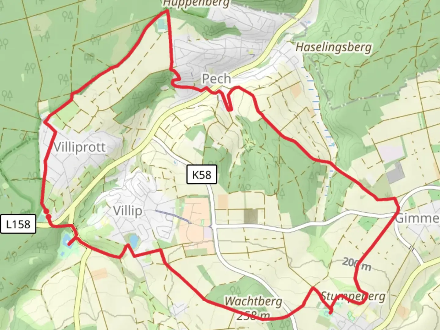An image depicting the trail Rund um Wachtberg and Kpttenforstweg Loop and its surrounding area.