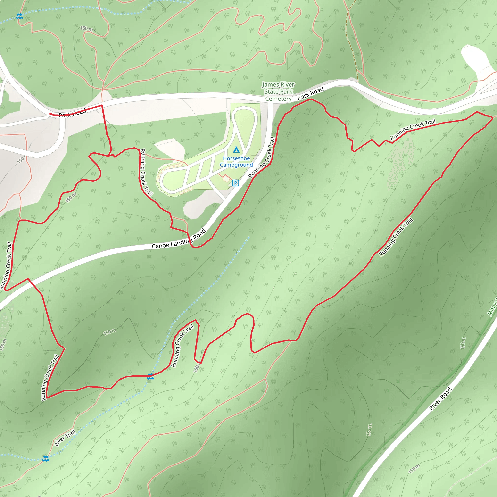 Running Creek Loop Trail mobile static map