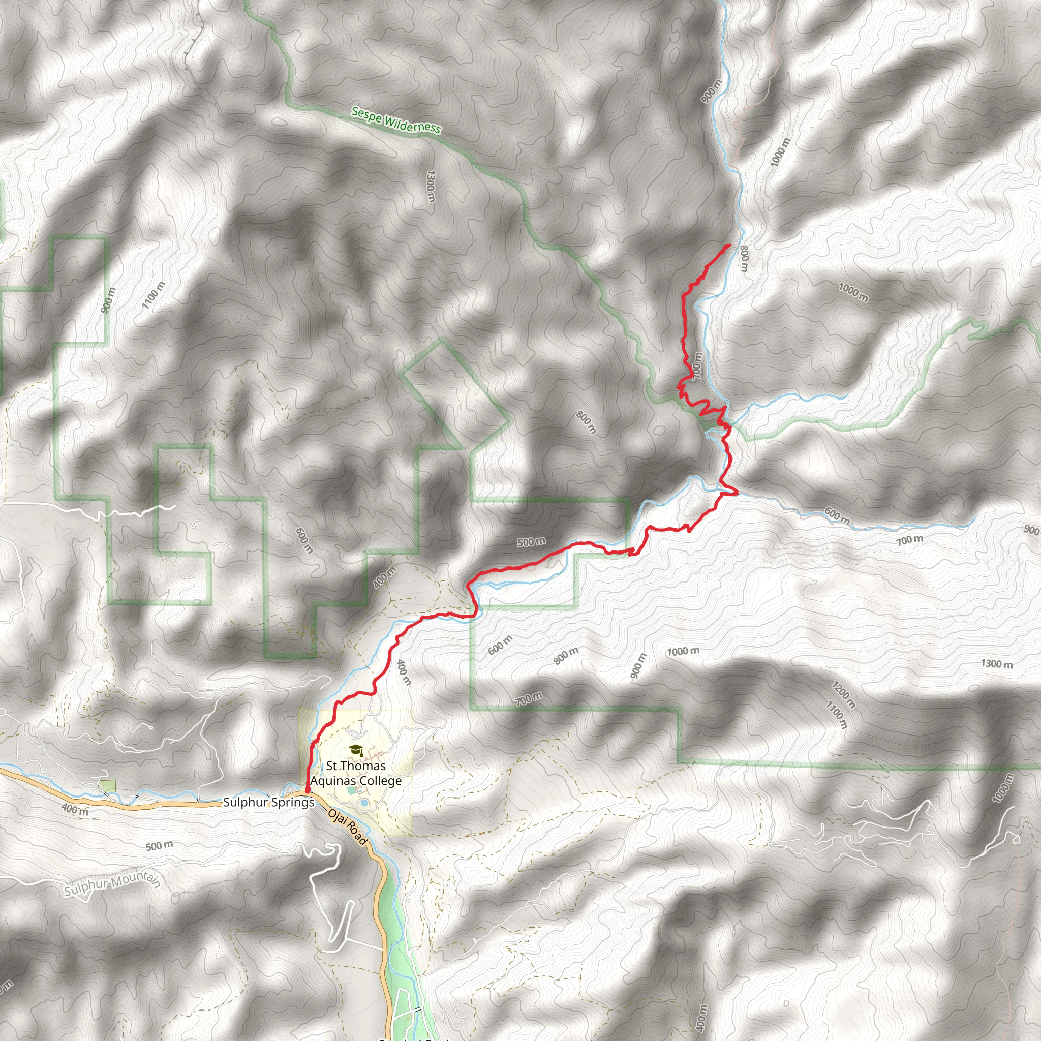 Last Chance and Santa Paula Canyon Trail mobile static map