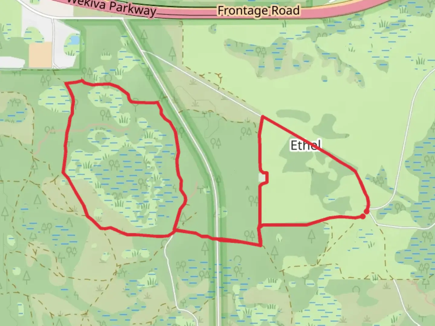 An image depicting the trail Ethel Loop and its surrounding area.