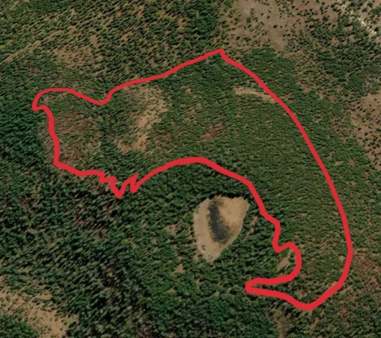 An image depicting the trail Four Springs Connector Loop Trail and its surrounding area.