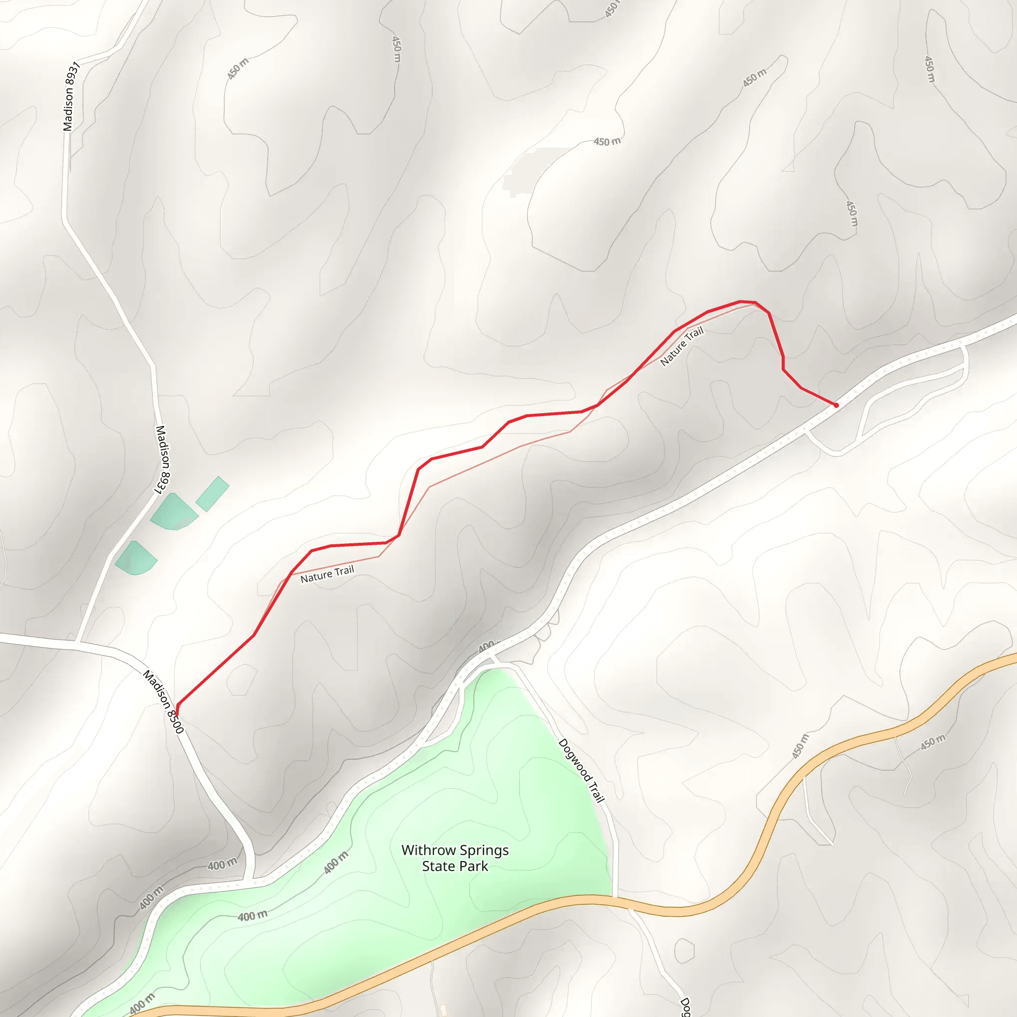 Nature Trail Out and Back mobile static map