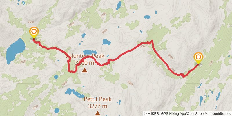 Tahoe To Yosemite Trail stage 15 Map