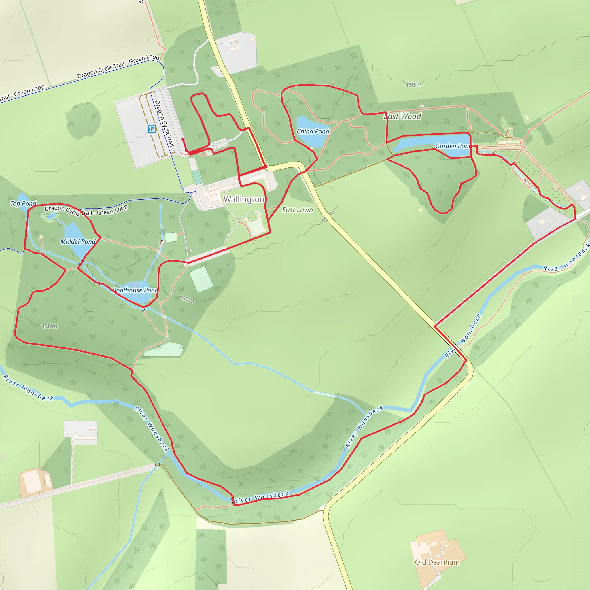 East Wood, Garden Pond and Middel Pond Loop mobile static map