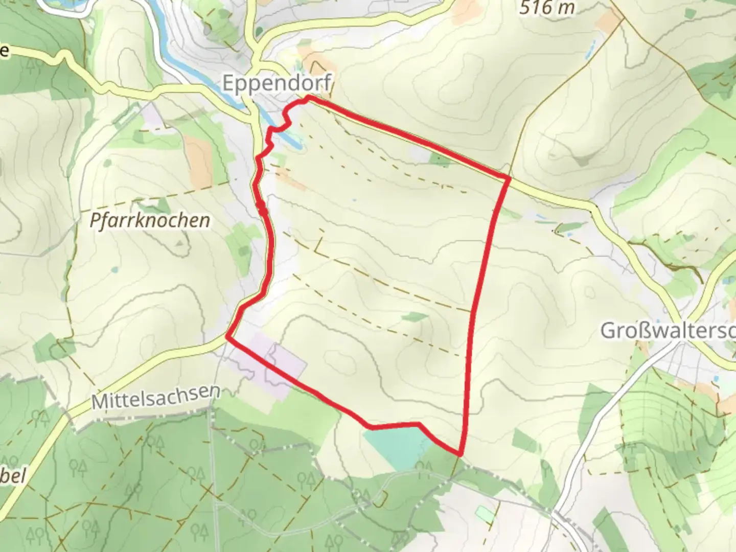 An image depicting the trail Rundweg Eklogitfelsen and its surrounding area.