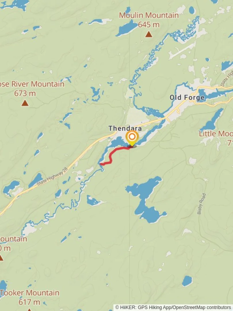 An image depicting the trail Middle Branch Moose River - Green Bridge Road and its surrounding area.