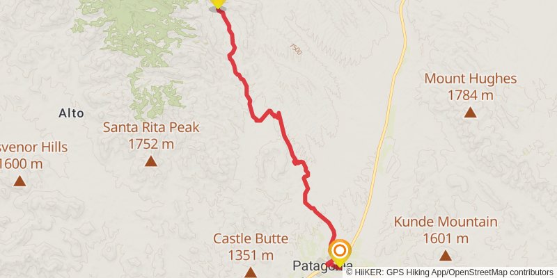 Sky Islands Traverse stage 11 Map