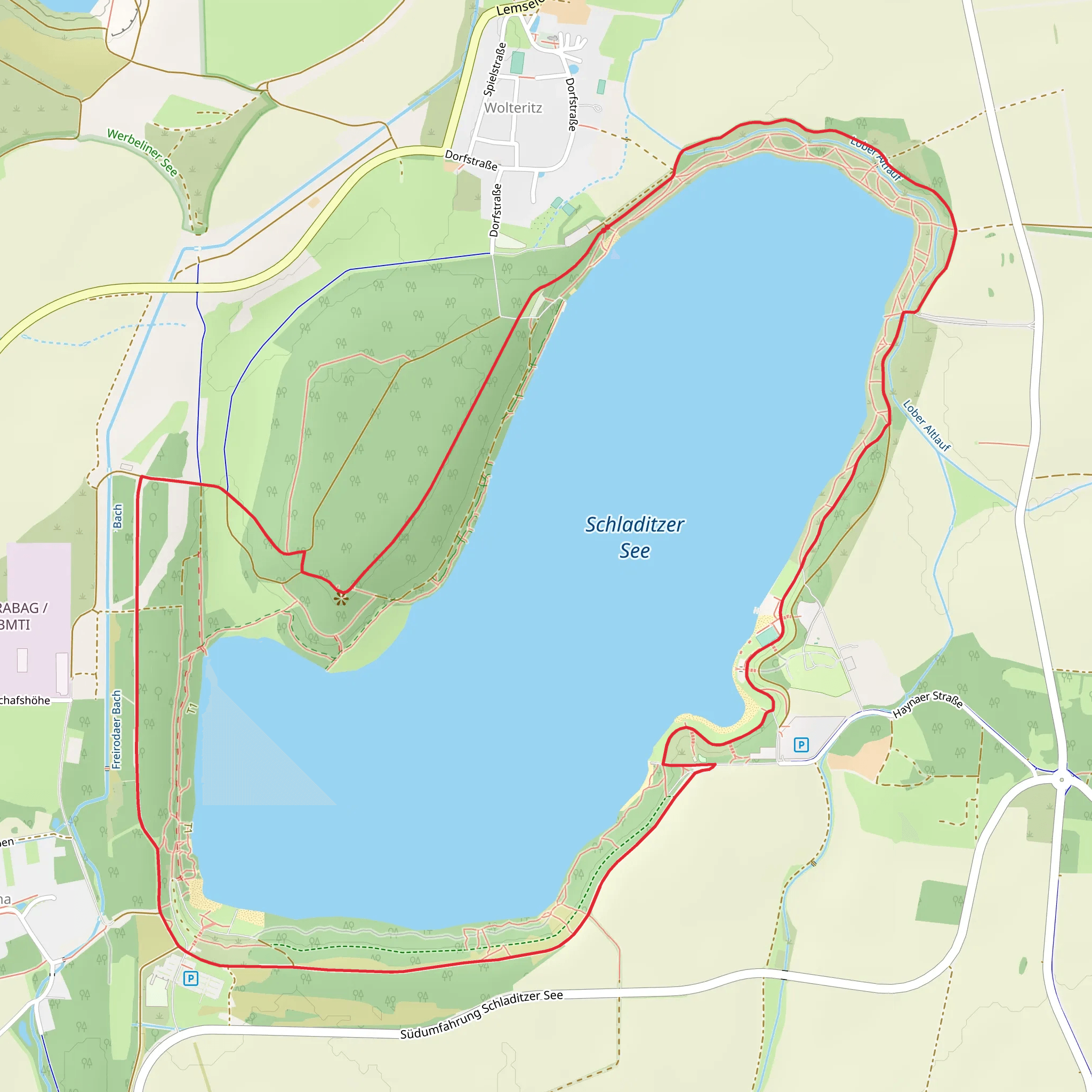 Schladitzer See Loop mobile static map