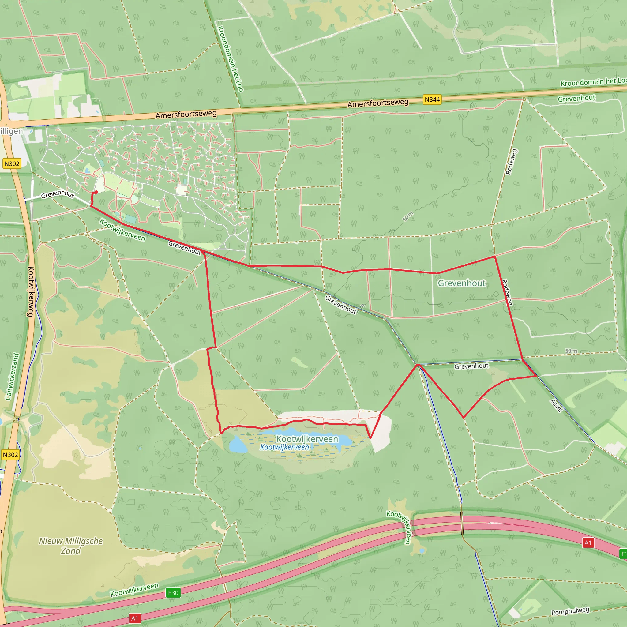 Vroome and Kootwijkerveen Loop mobile static map