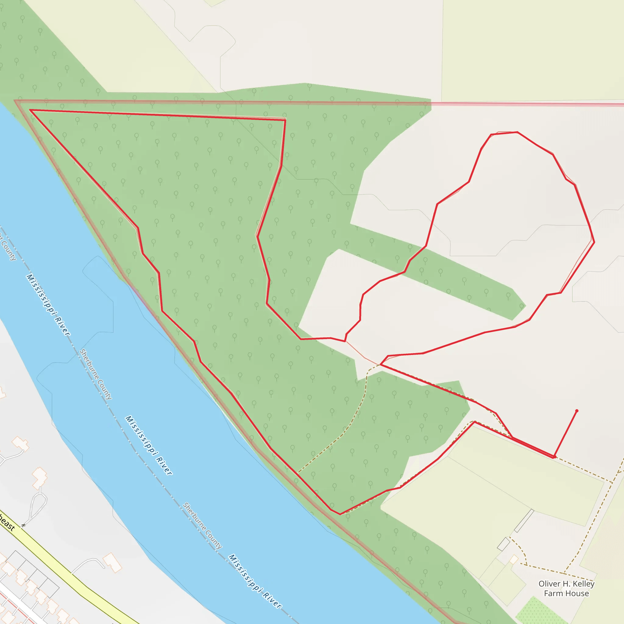 Mississippi River East side Loop mobile static map