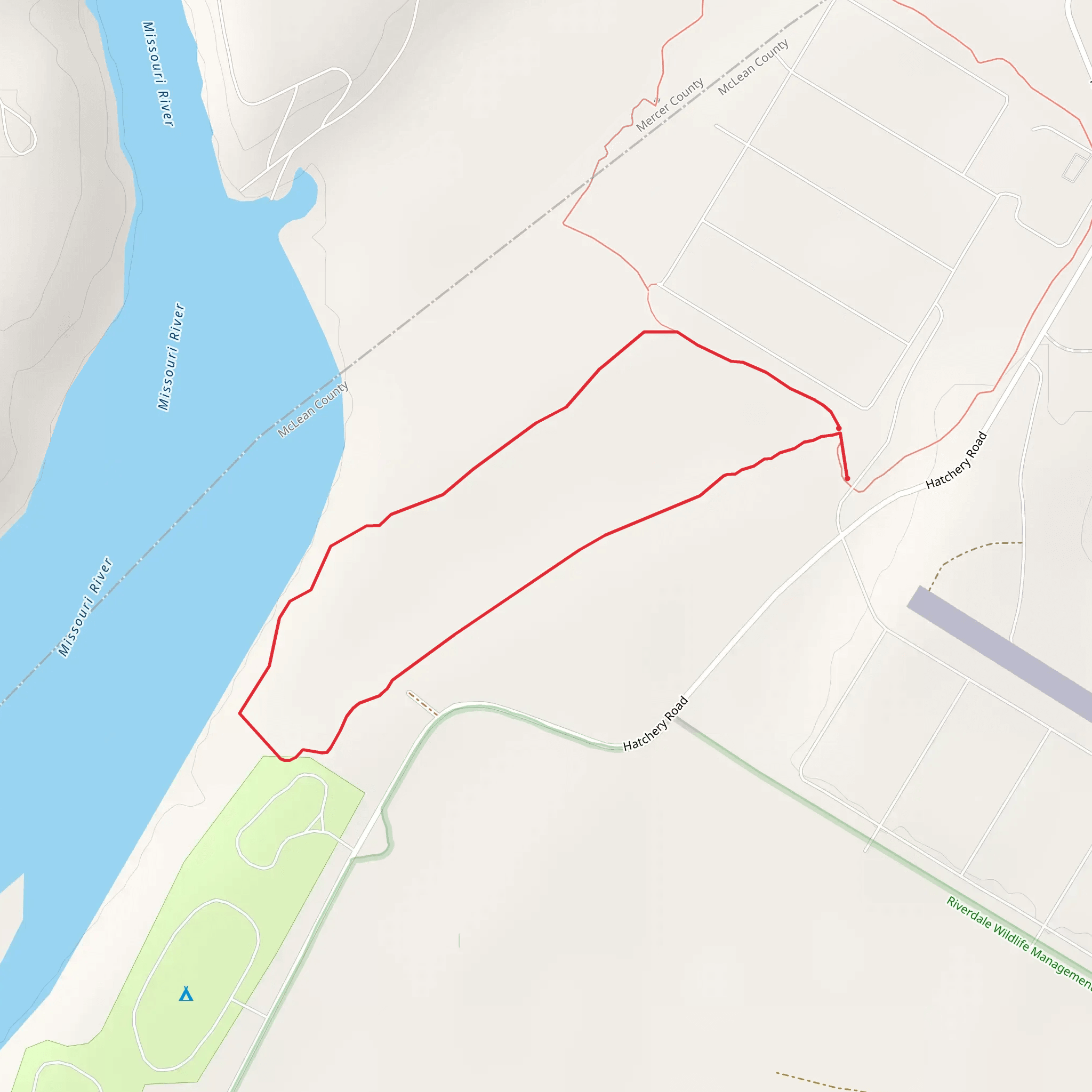 Missouri River from Hatchery Road mobile static map