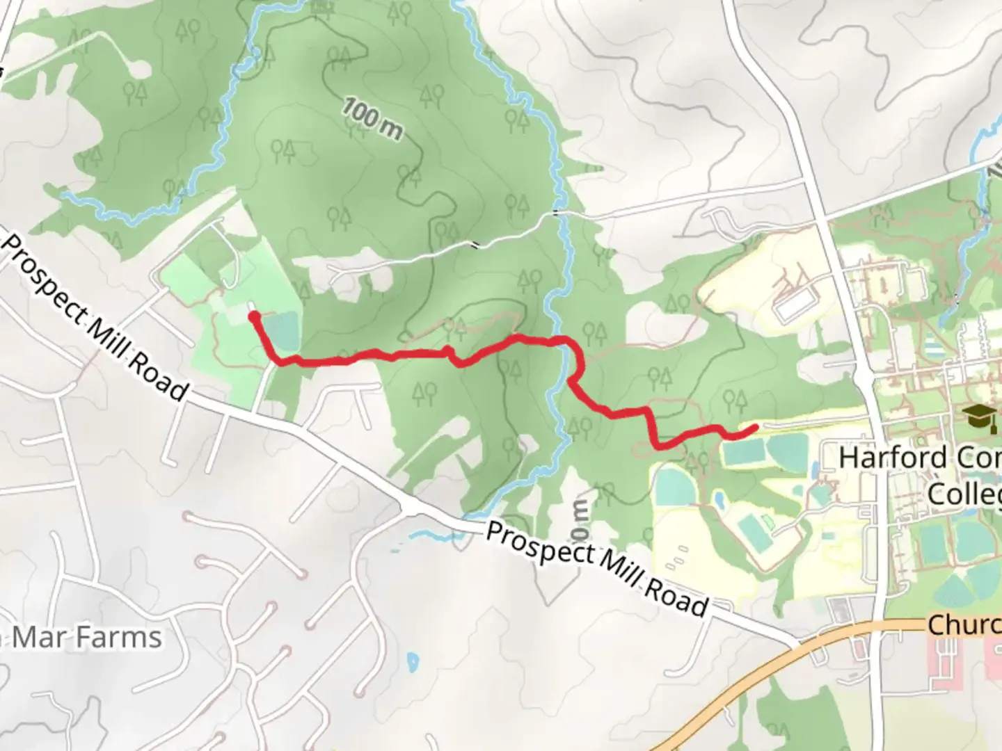 An image depicting the trail Prospect Mill Park to Harford County and its surrounding area.