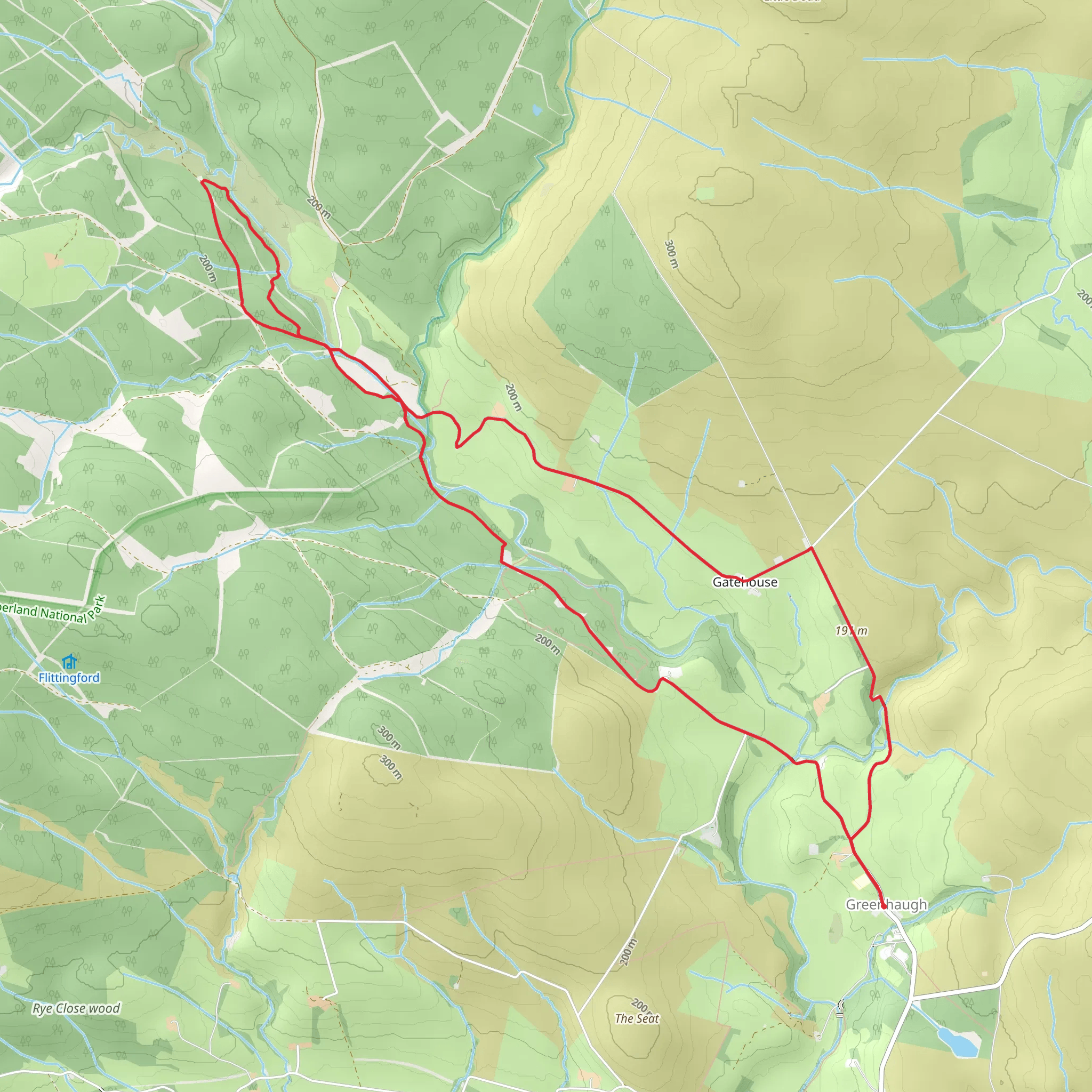 Bastle - Shilla Hill Loop from Greenhaugh mobile static map