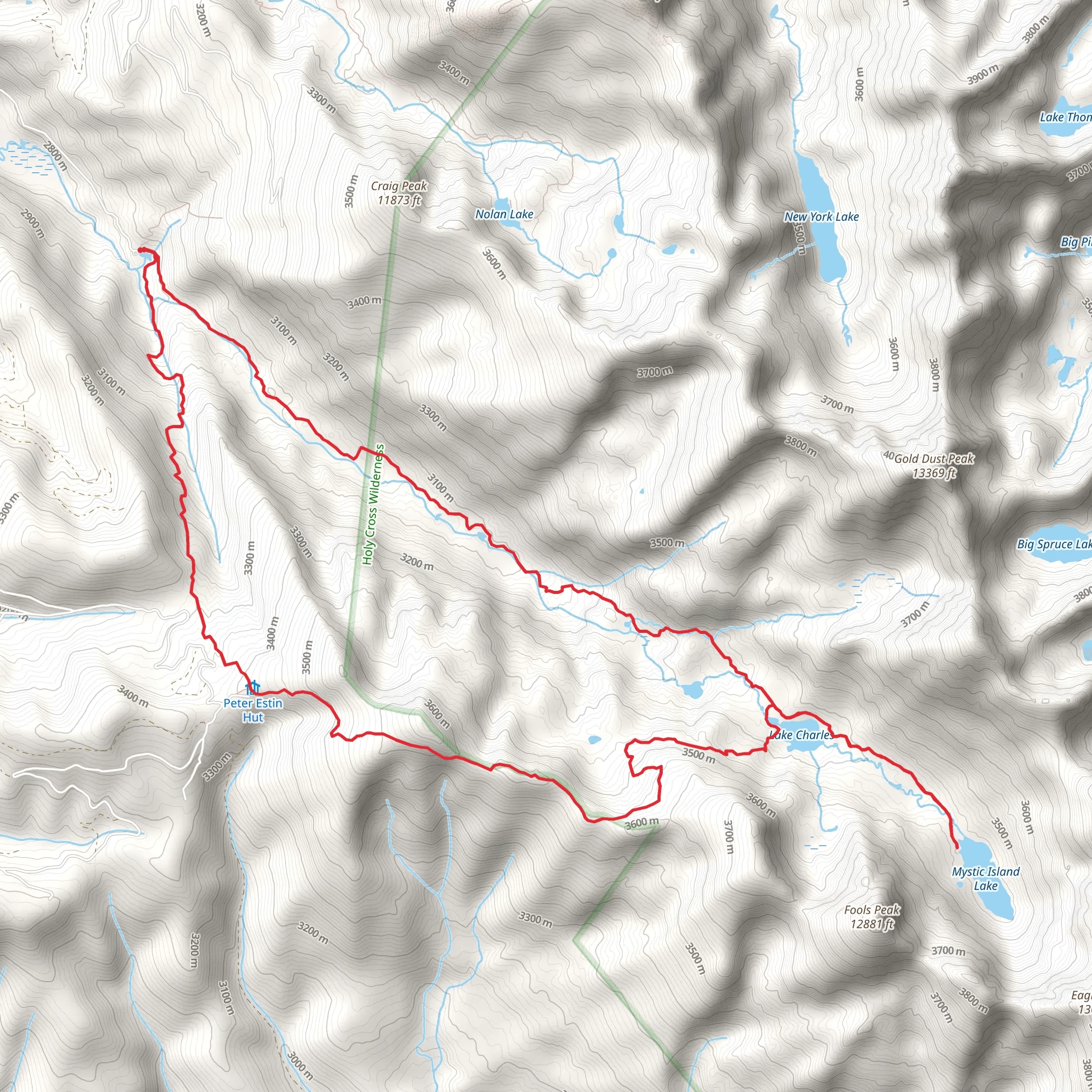 Lake Charles Trail and Ironedge Trail Loop mobile static map