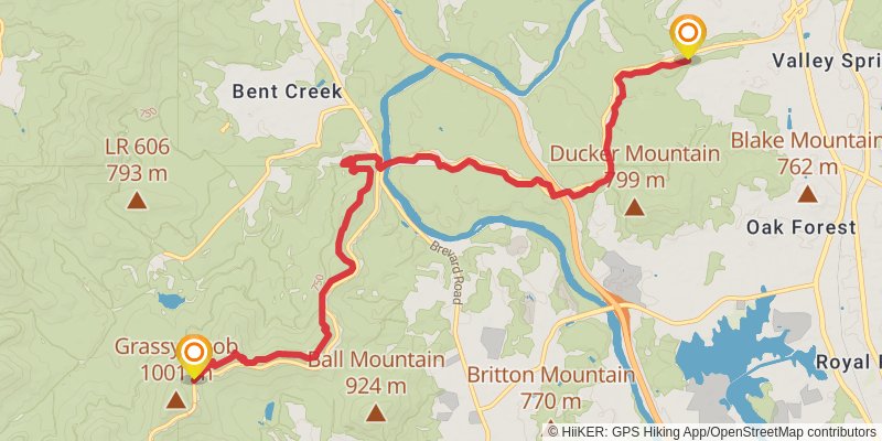 Mountains-to-Sea Trail stage 13 Map