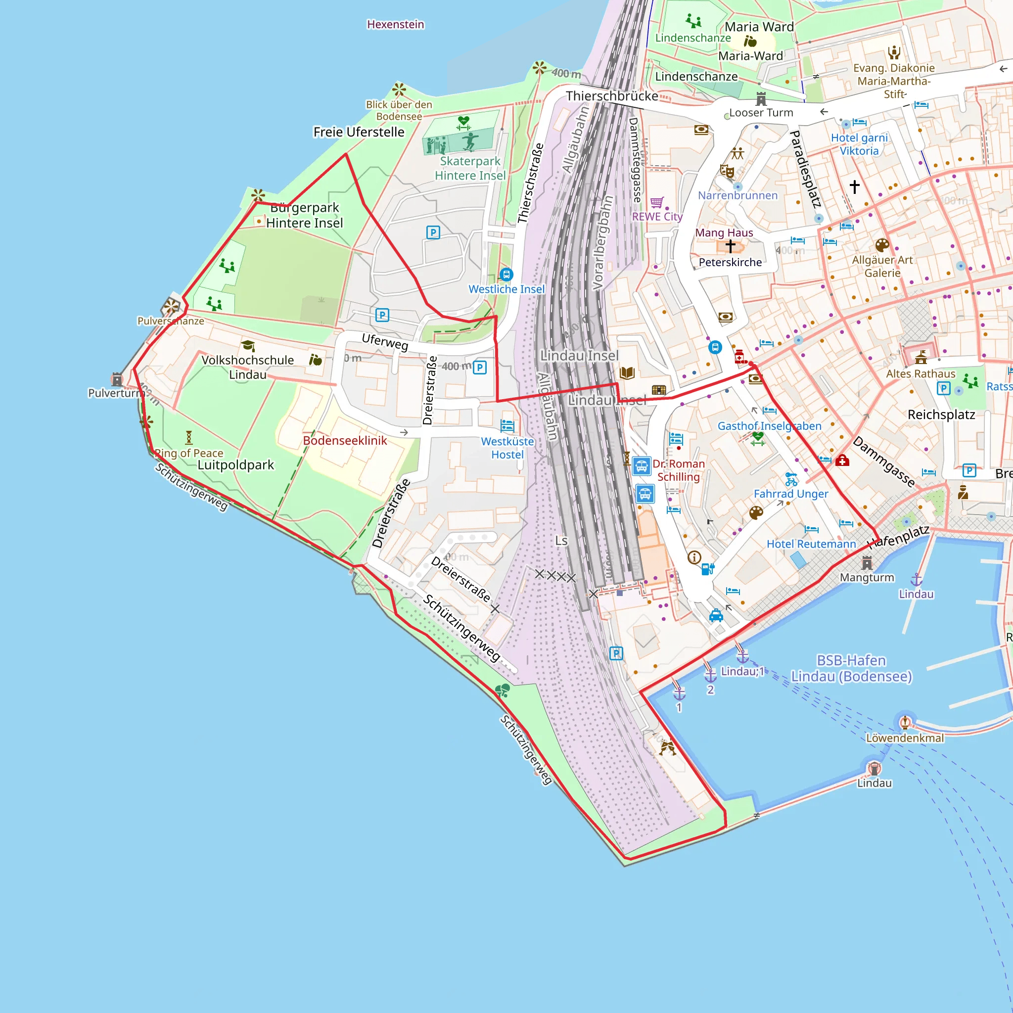 Eil Gut Halle and Pulverschanze Loop via Hafenplatz mobile static map