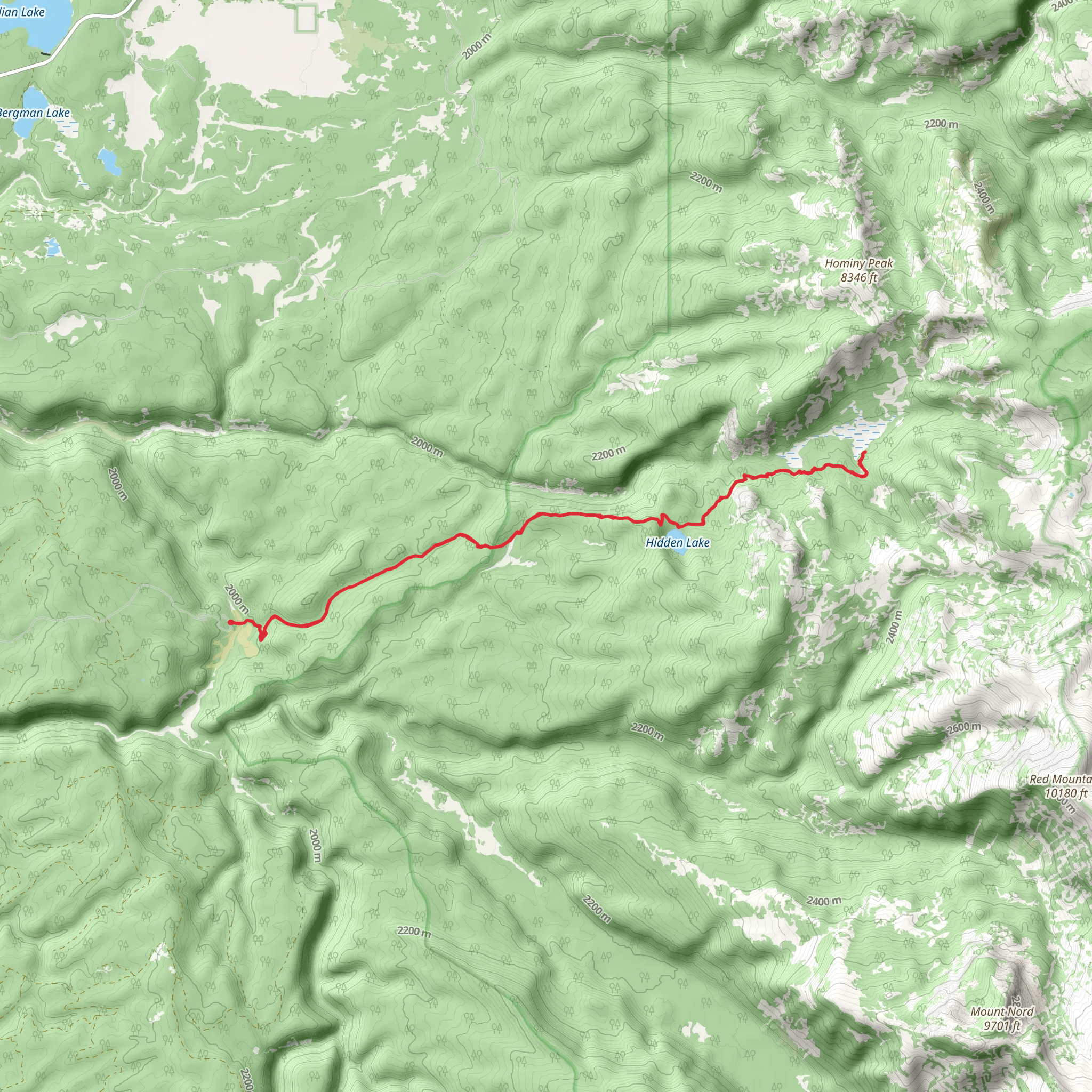 Hidden Lake Trail mobile static map