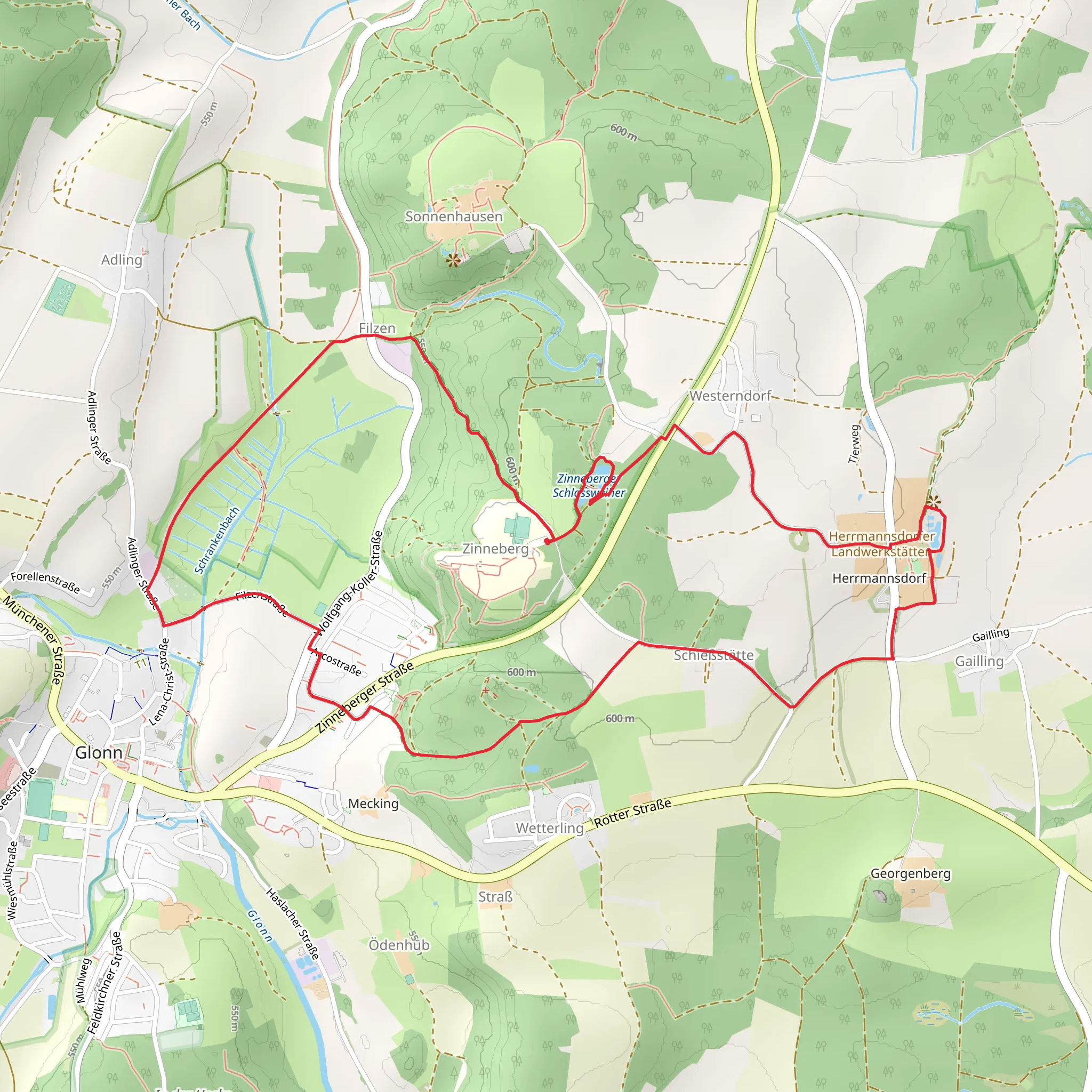 Zinneberger Schlossweiher via Wanderweg Glonn mobile static map