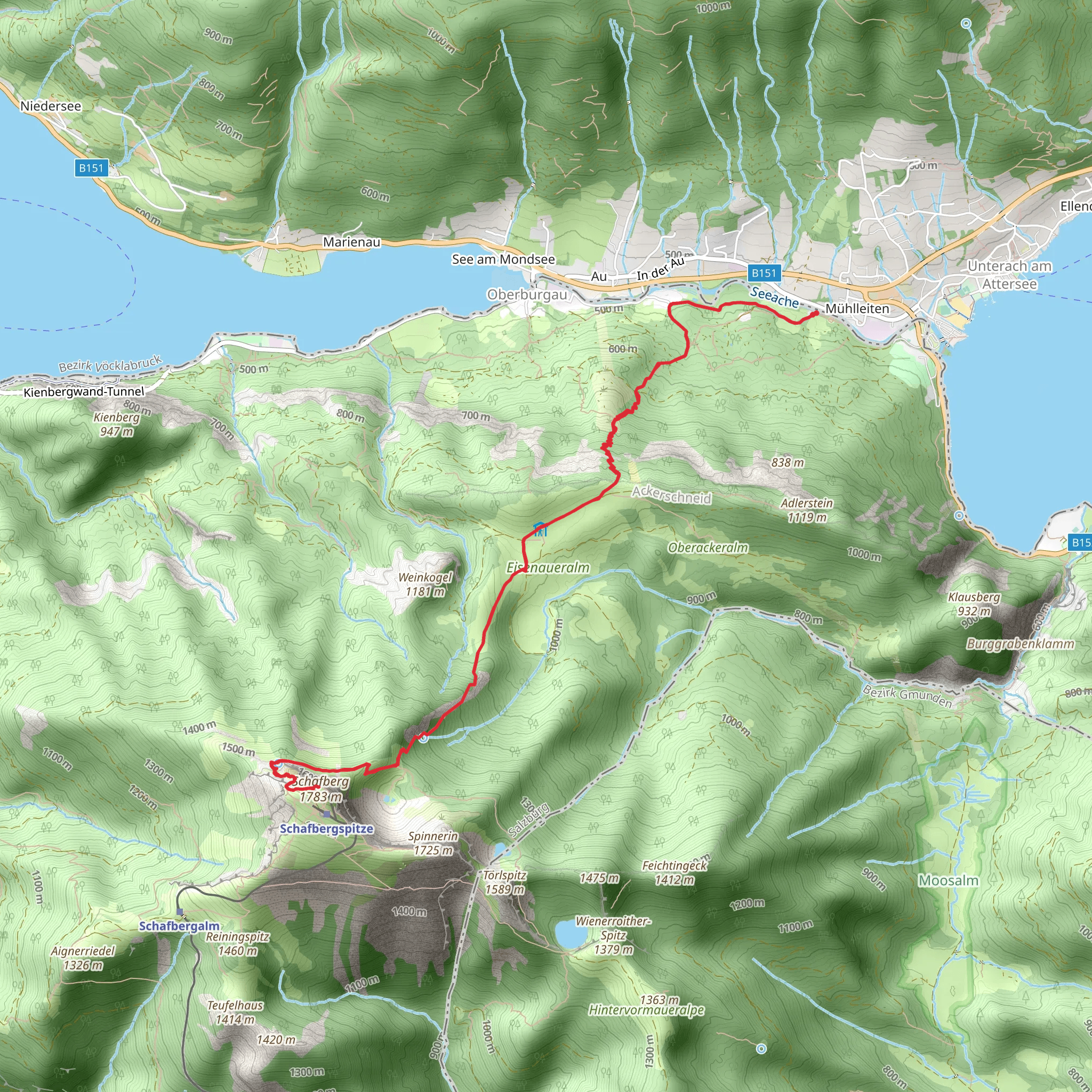 Mühlleiten - Schafberg Loop mobile static map