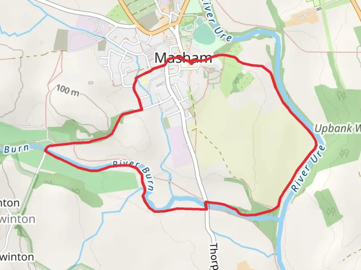 An image depicting the trail Masham Loop and its surrounding area.