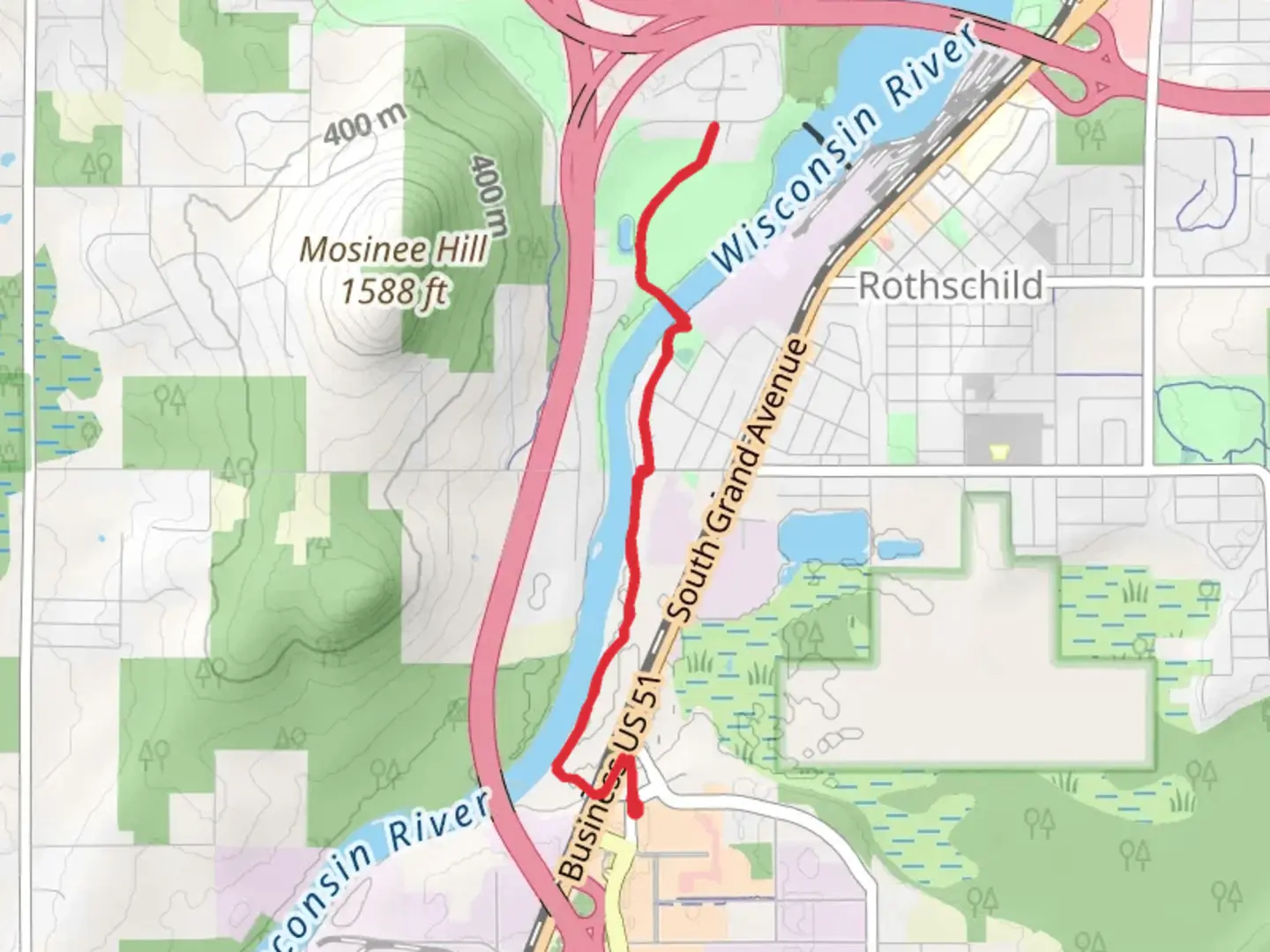 An image depicting the trail Limpro Park and River Park and its surrounding area.