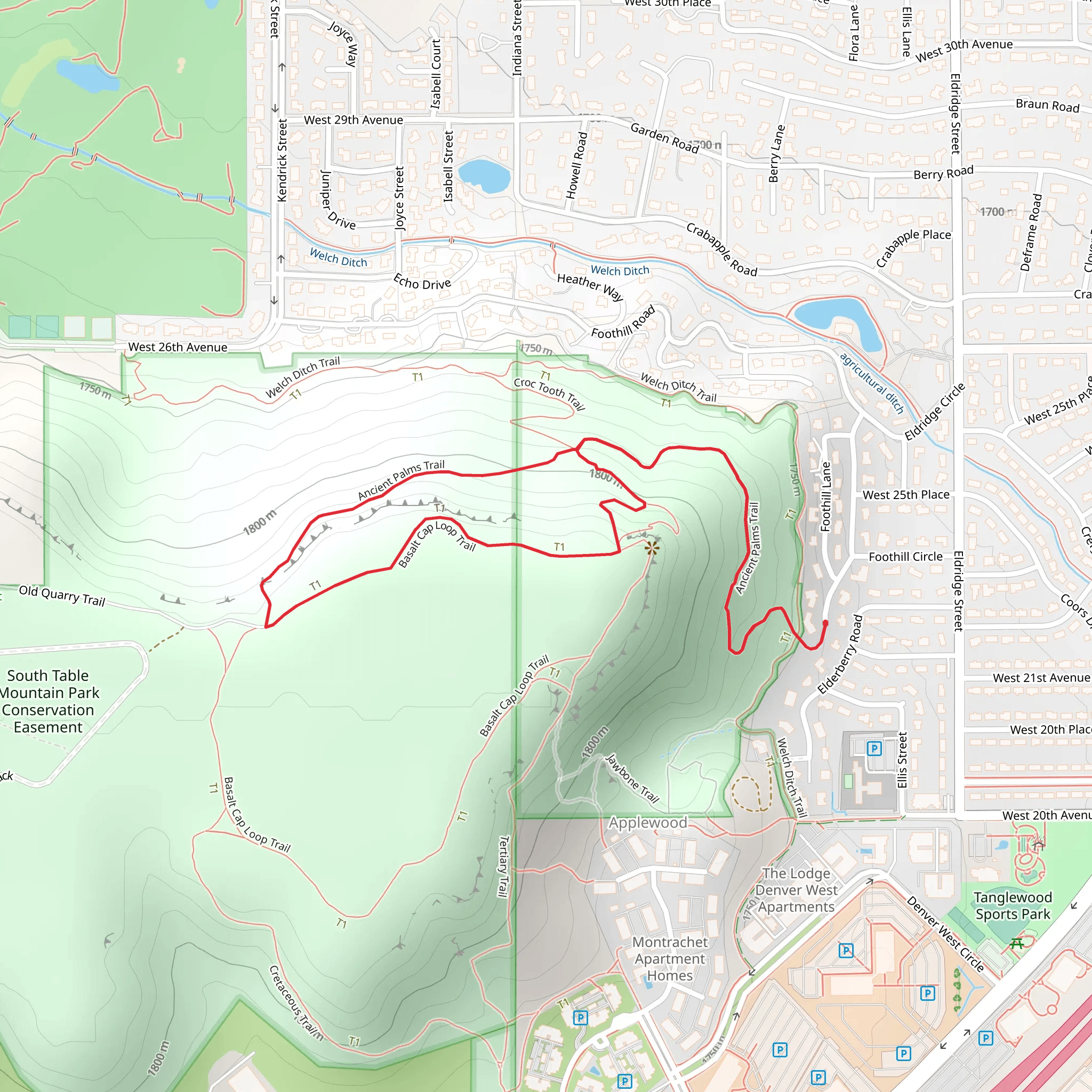 Ancient Palms and Basalt Cap Loop Trail mobile static map