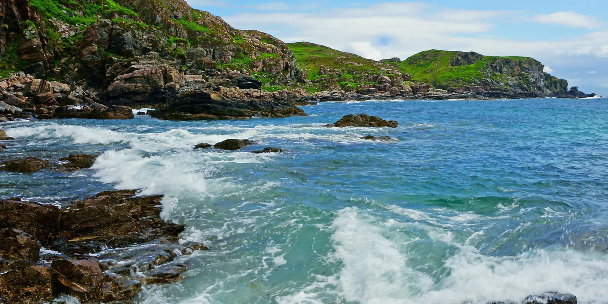 An image depicting the trail Point of Sleat from Aird and its surrounding area.