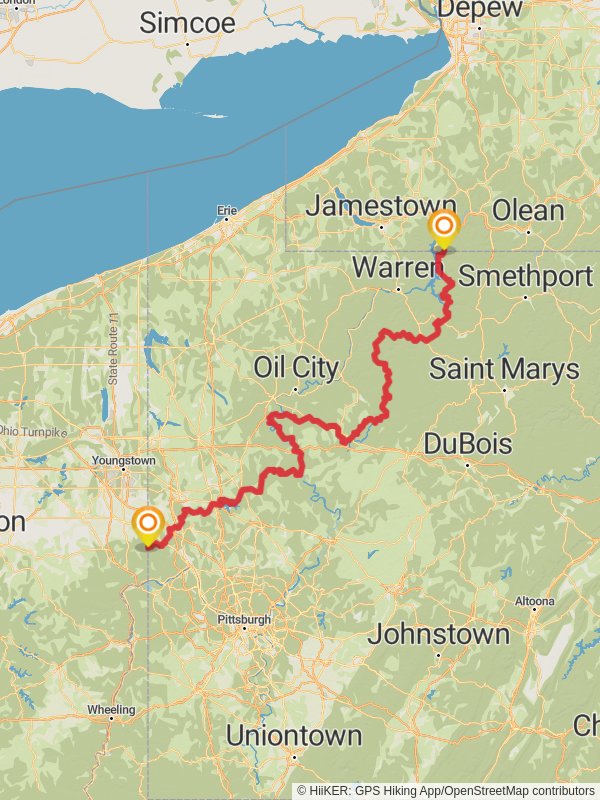 North Country Trail - Pennsylvania mobile static map