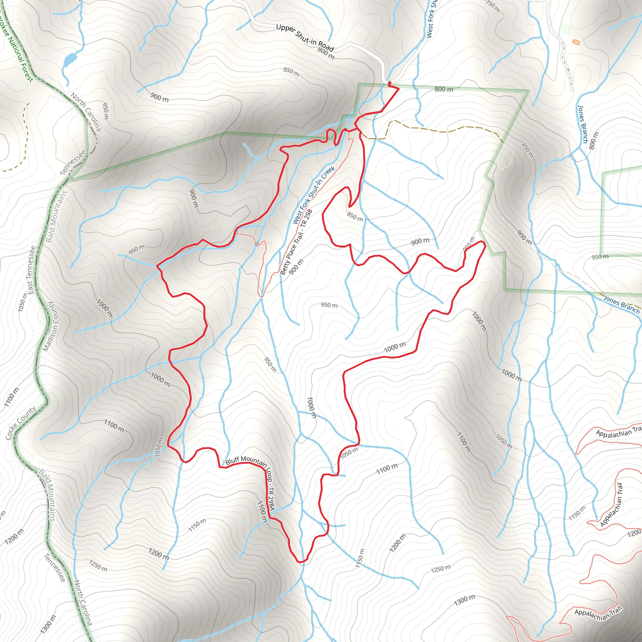 Bluff Mountain Loop Trail mobile static map