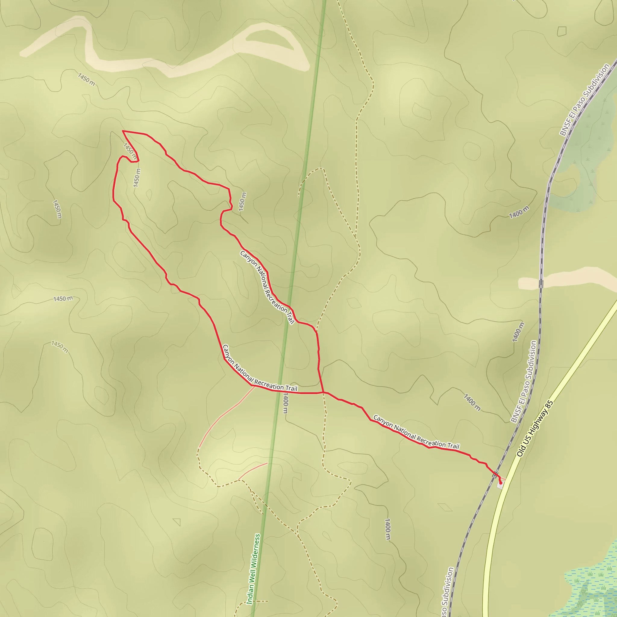 Canyon National Recreation Loop Trail mobile static map