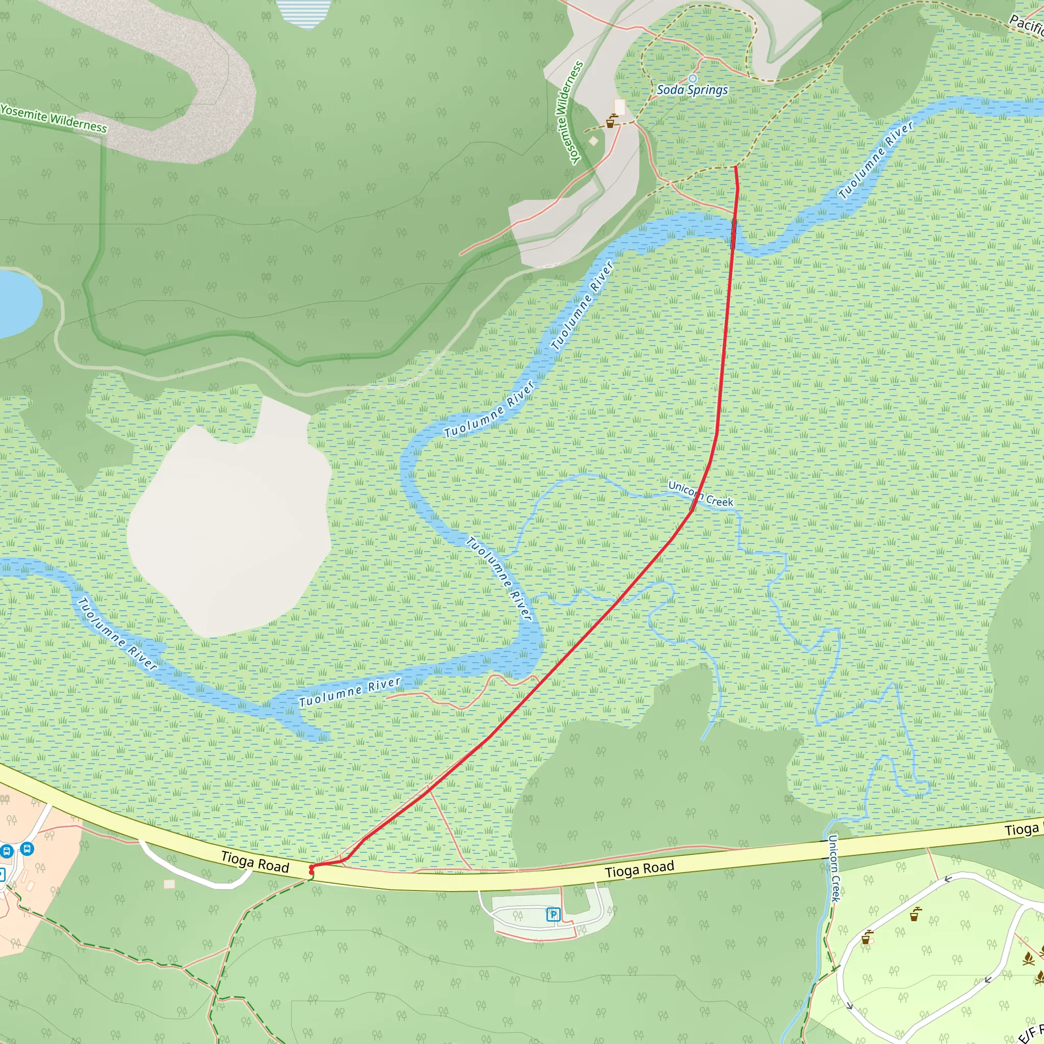Tuolomne Meadowns Trail mobile static map