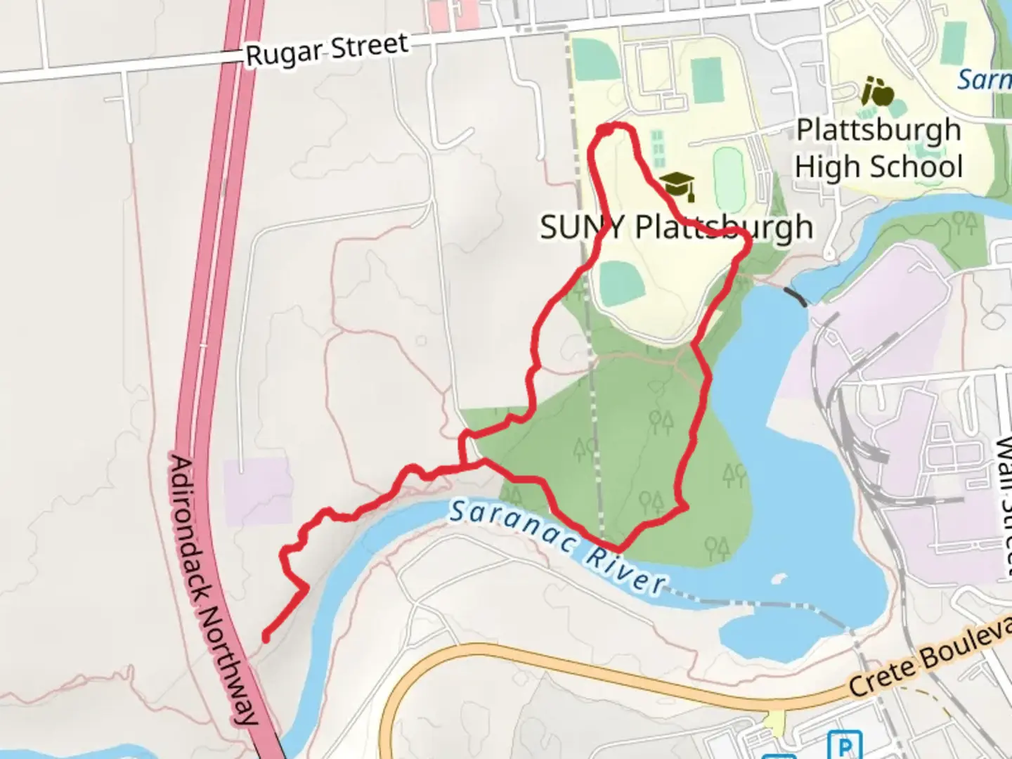An image depicting the trail Chip Cummings Field Loop and its surrounding area.