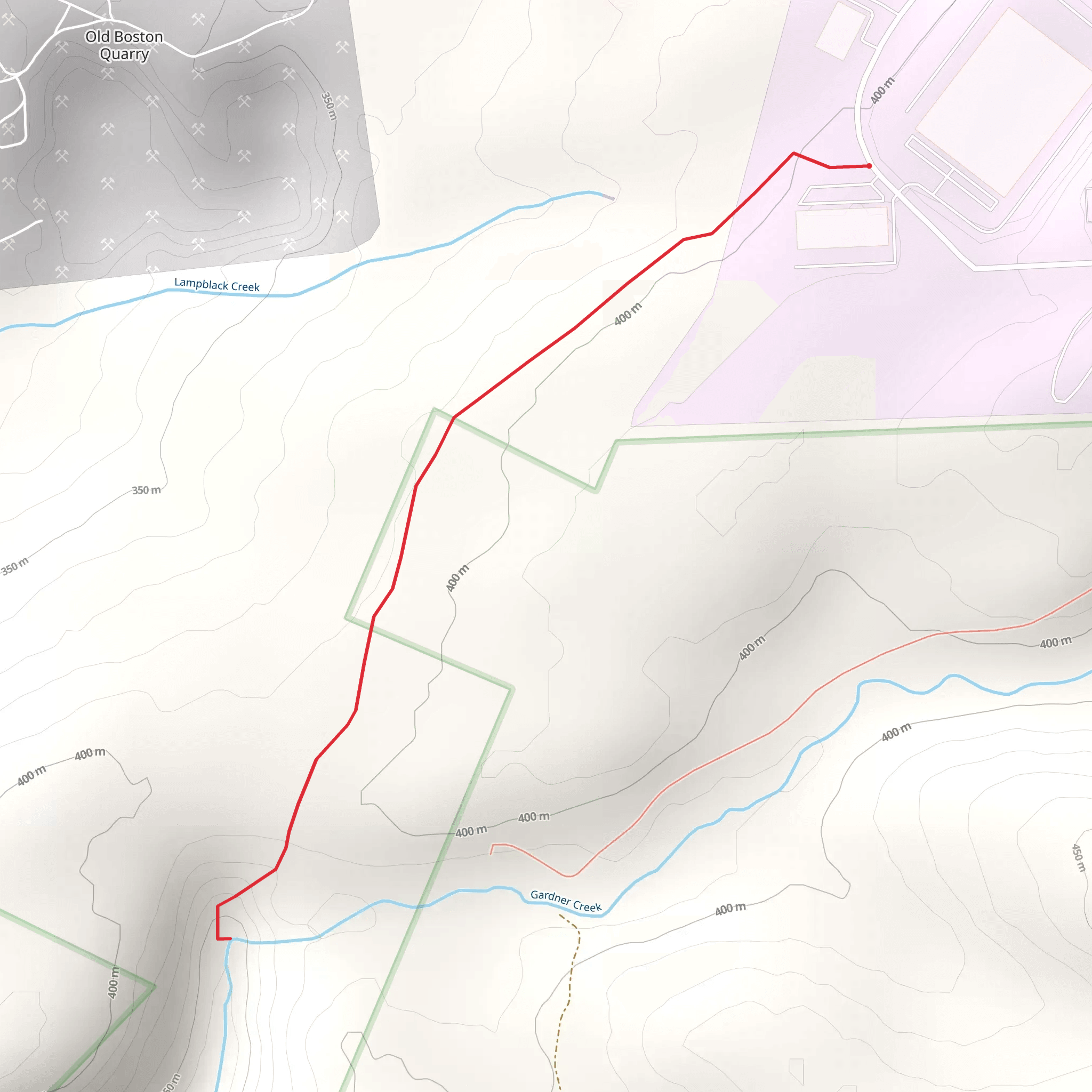 Gardner Creek Out and Back mobile static map