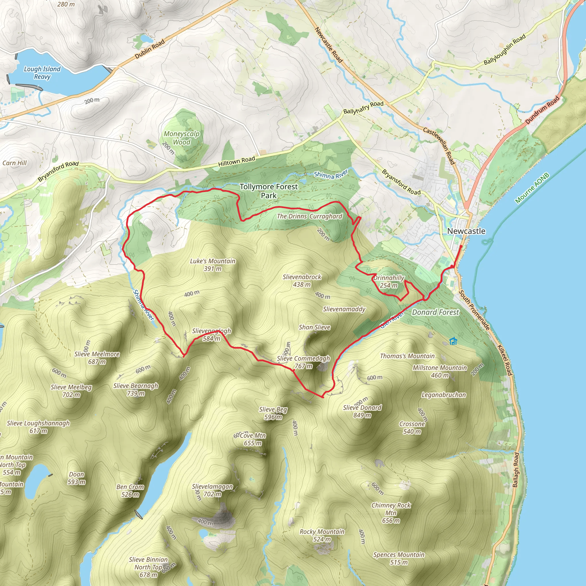 Best Of The North East Mournes mobile static map