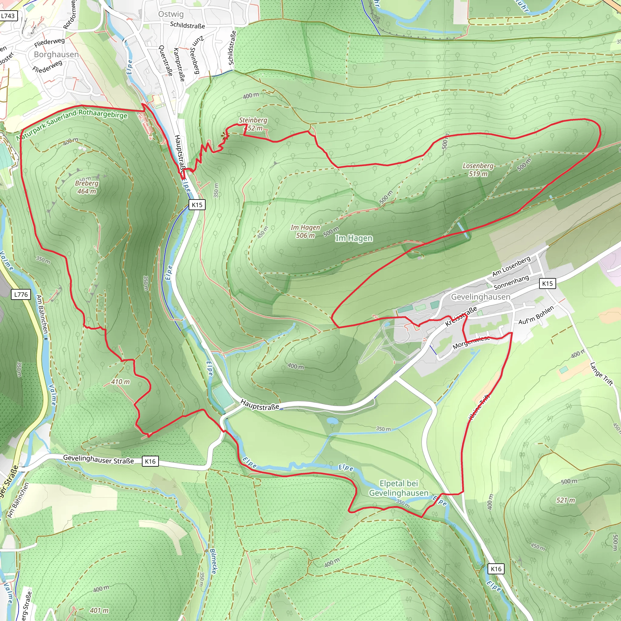 Elpeweg Loop mobile static map
