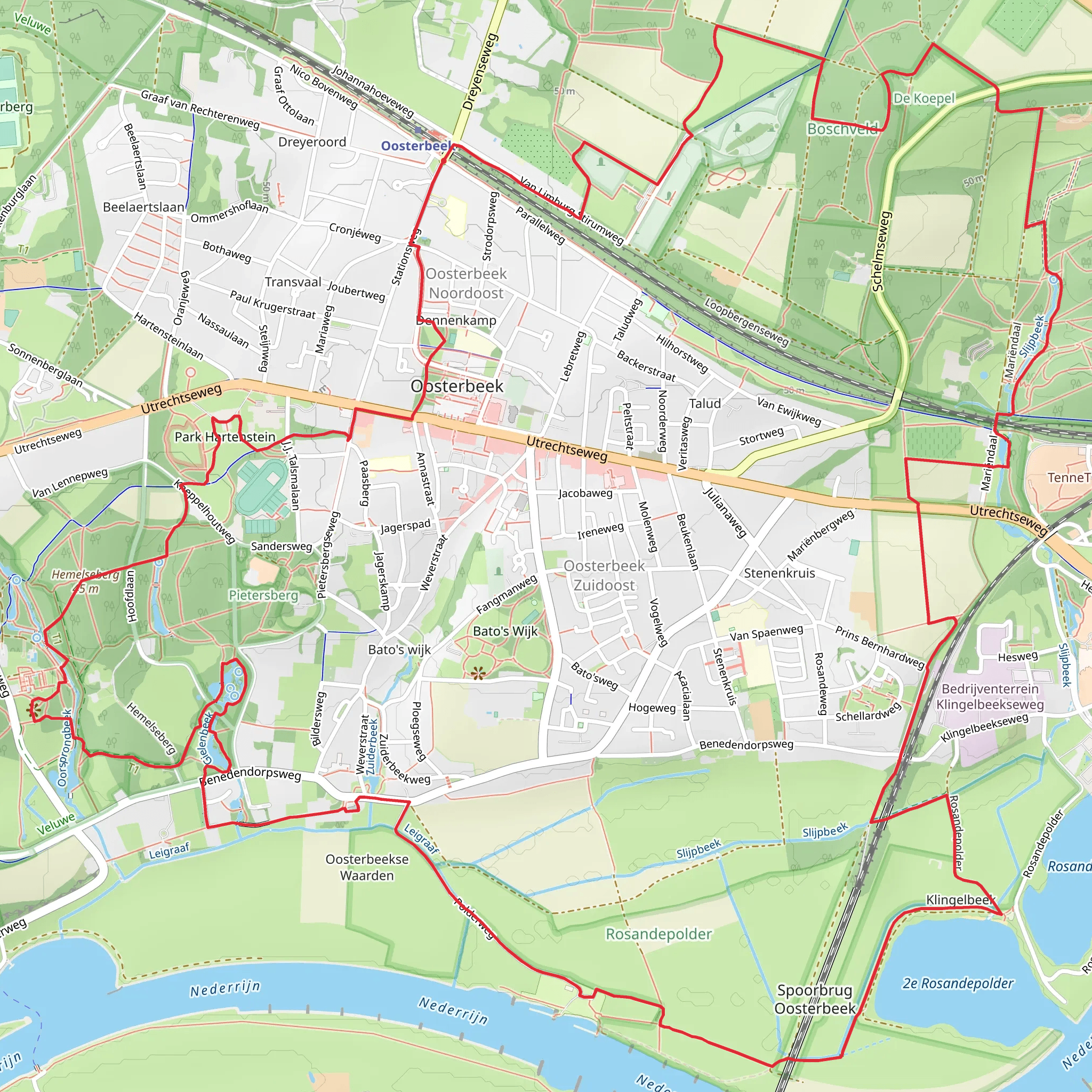 Hemelseberg and Rosandepolder via Rosandepad mobile static map