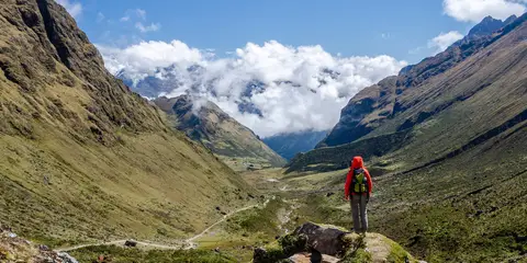 An image depicting the trail Salkantay Trek and its surrounding area.