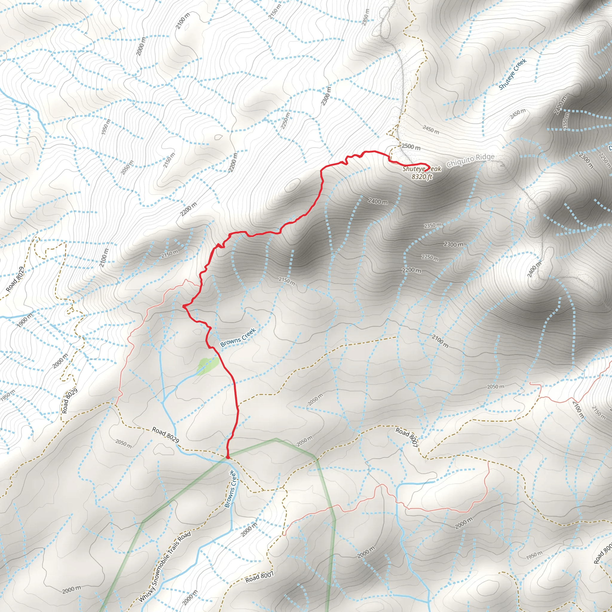 Shuteye Peak mobile static map