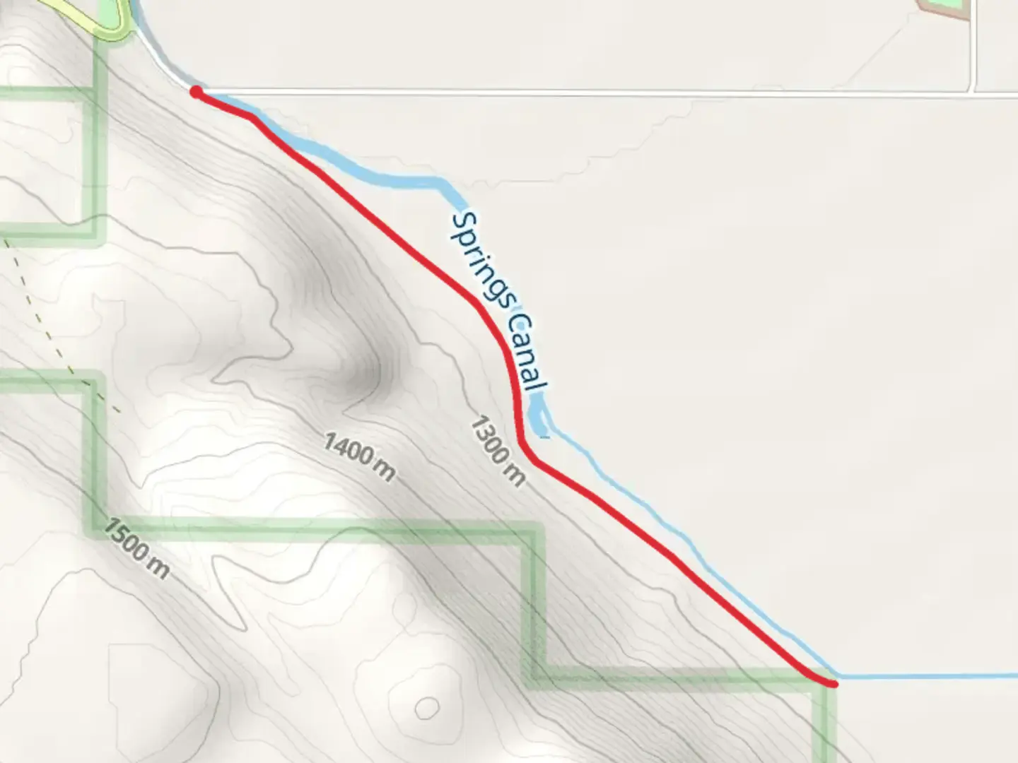 An image depicting the trail Warm Springs and Barns Springs Footpath and its surrounding area.