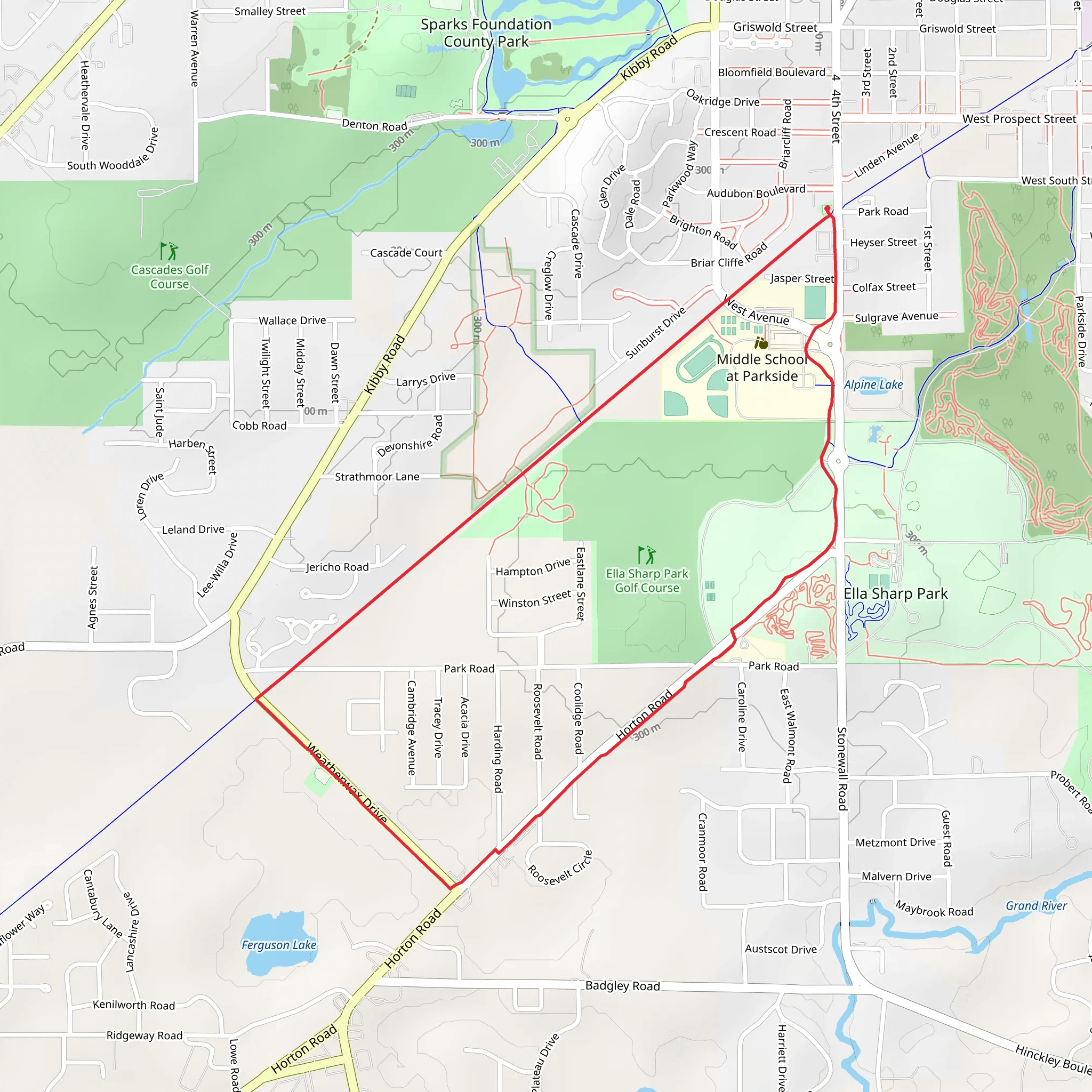 Ella Sharp Park Golf Course Loop mobile static map
