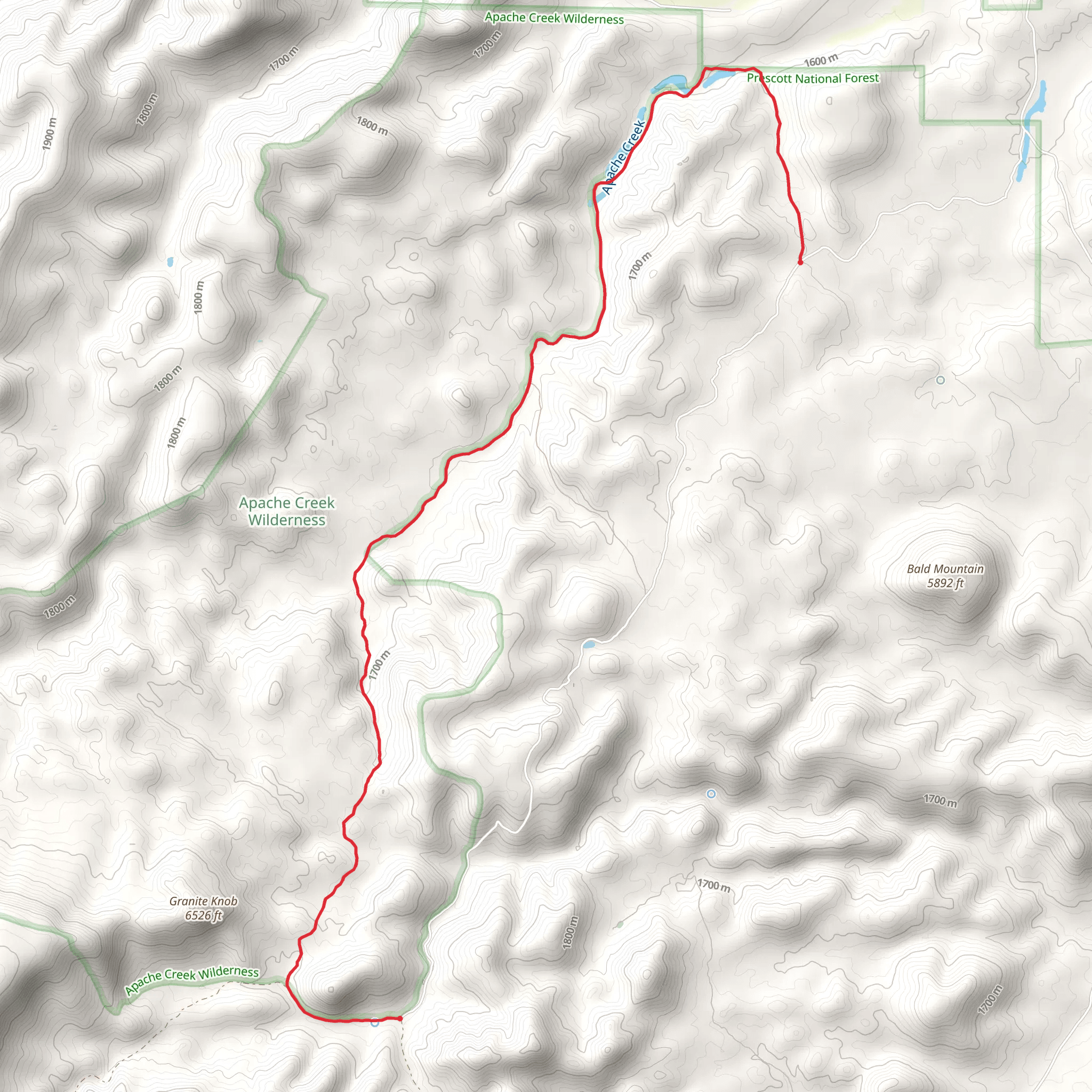 Apache Creek Trail mobile static map