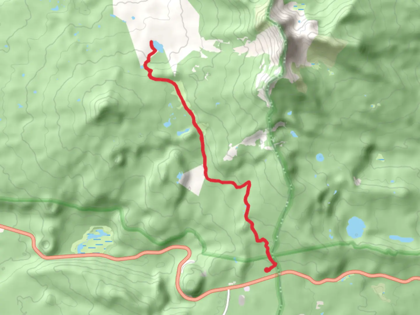 An image depicting the trail Santiam Lake via Pacific Crest Trail and its surrounding area.