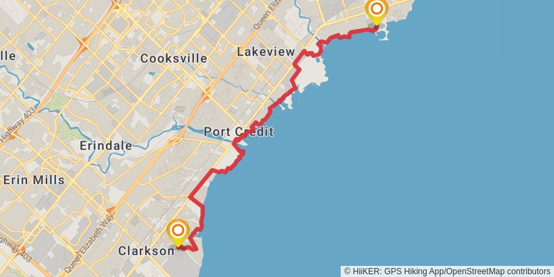 Waterfront Trail stage 27 Map