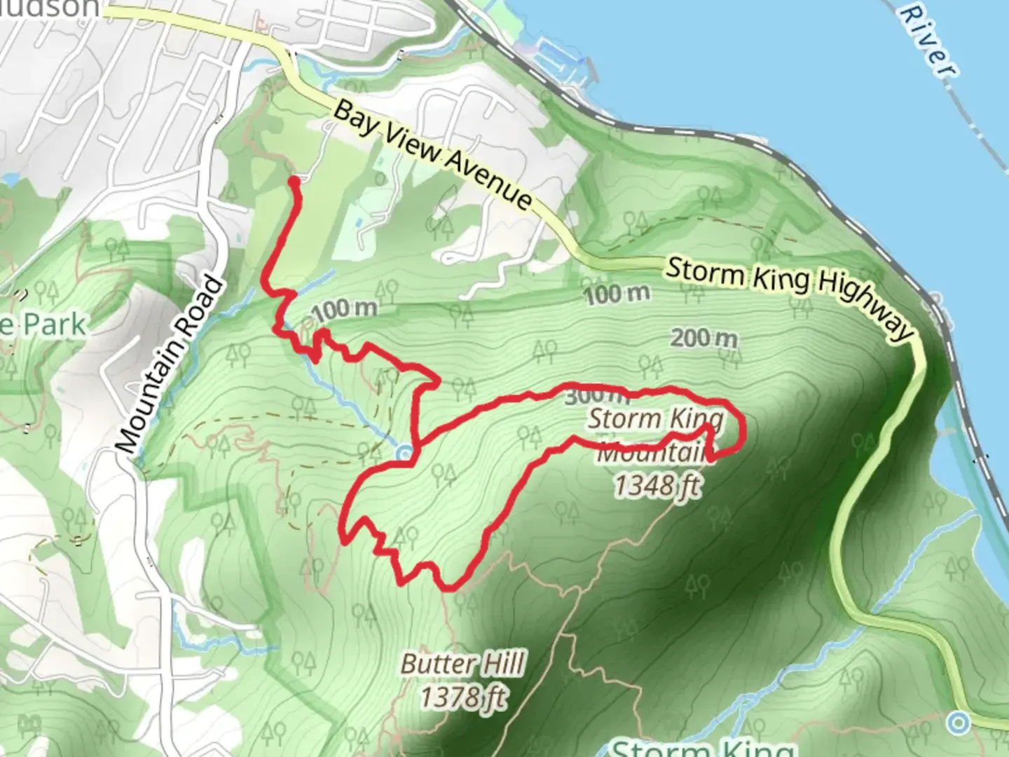 An image depicting the trail Storm King Mountain Loop via Highlands Trail and its surrounding area.