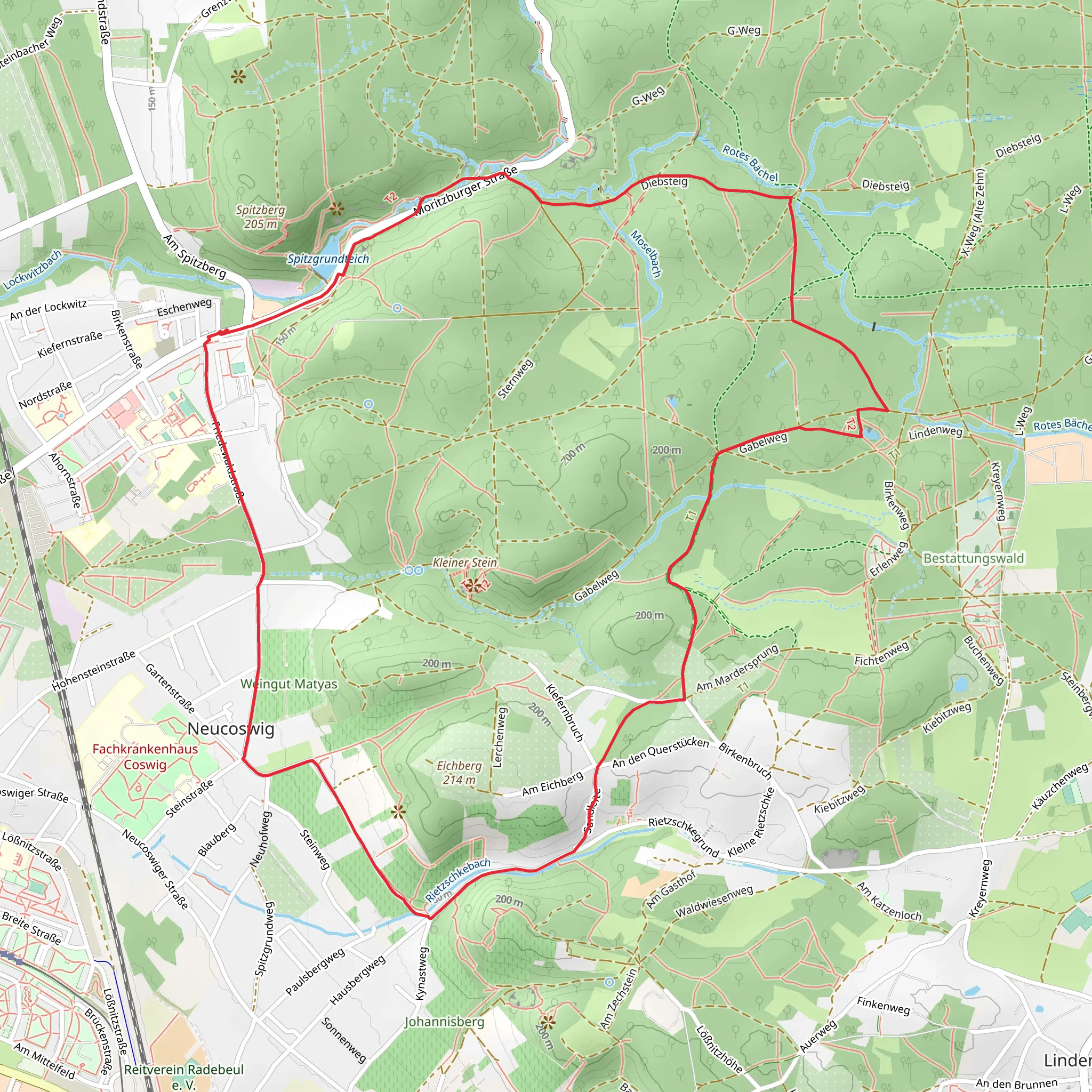 Rundweg Coswig mobile static map