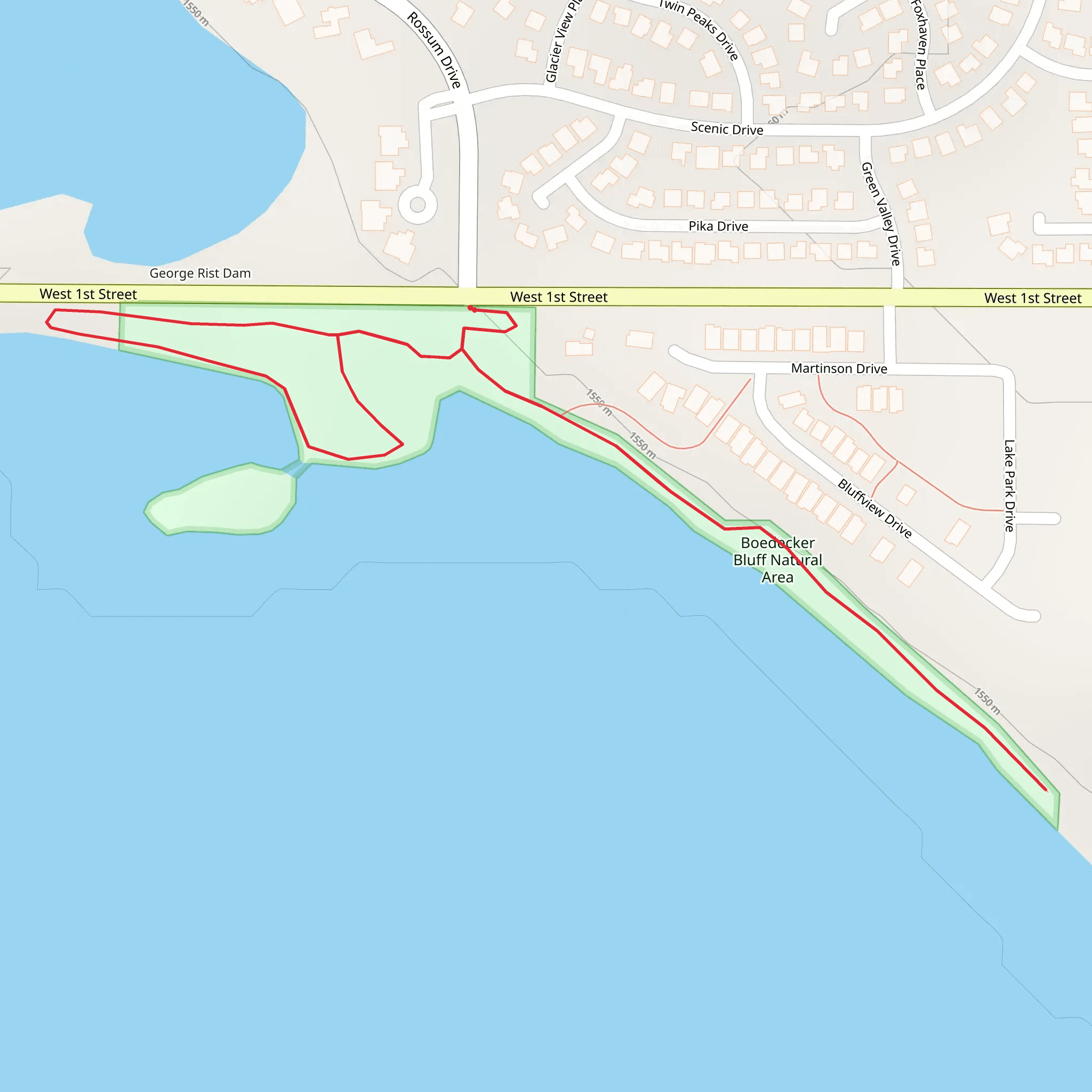Boedecker Bluff Natural Area mobile static map